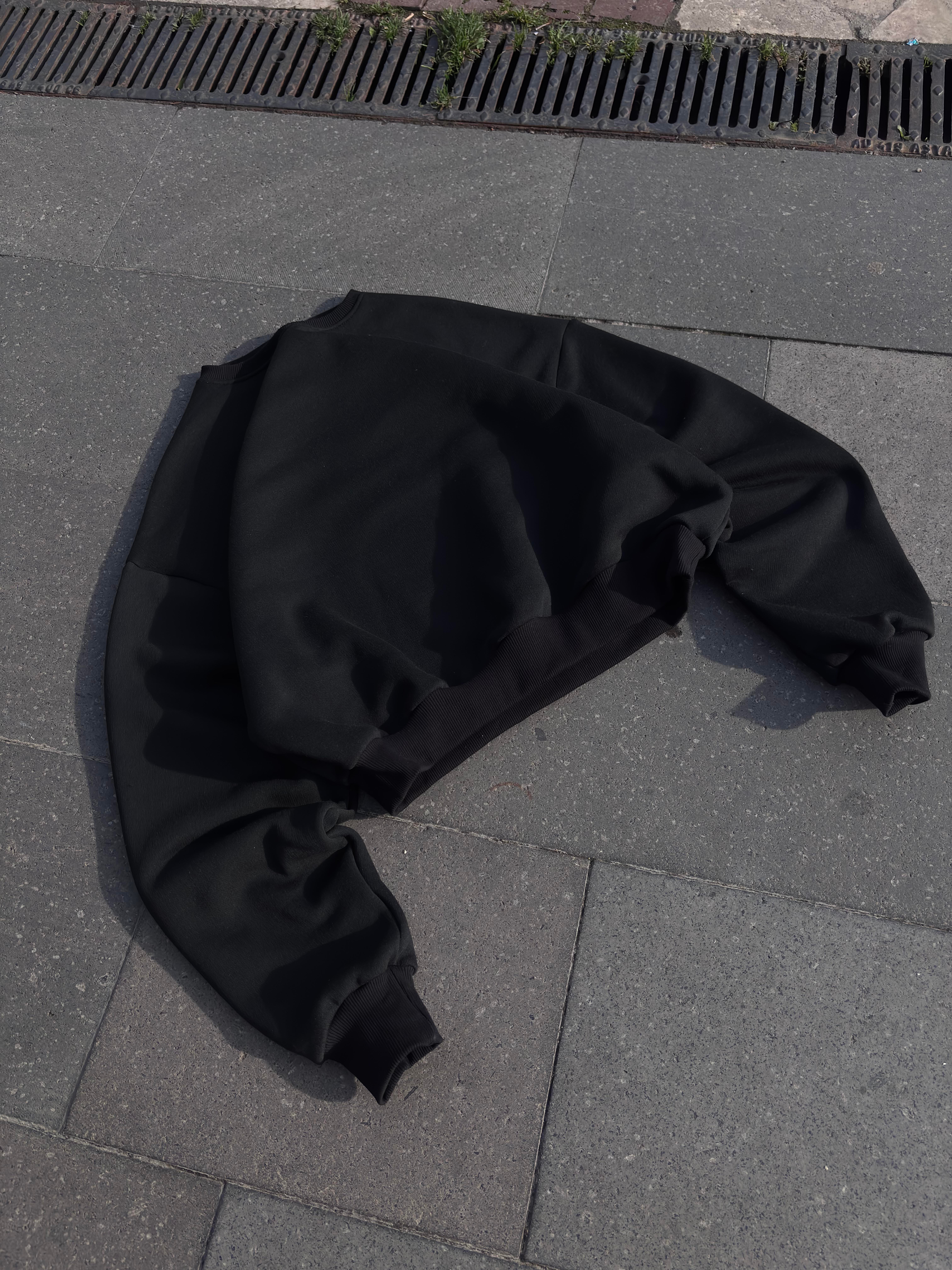 Premium Black  Heavy Mold Stance Bomber Sweat