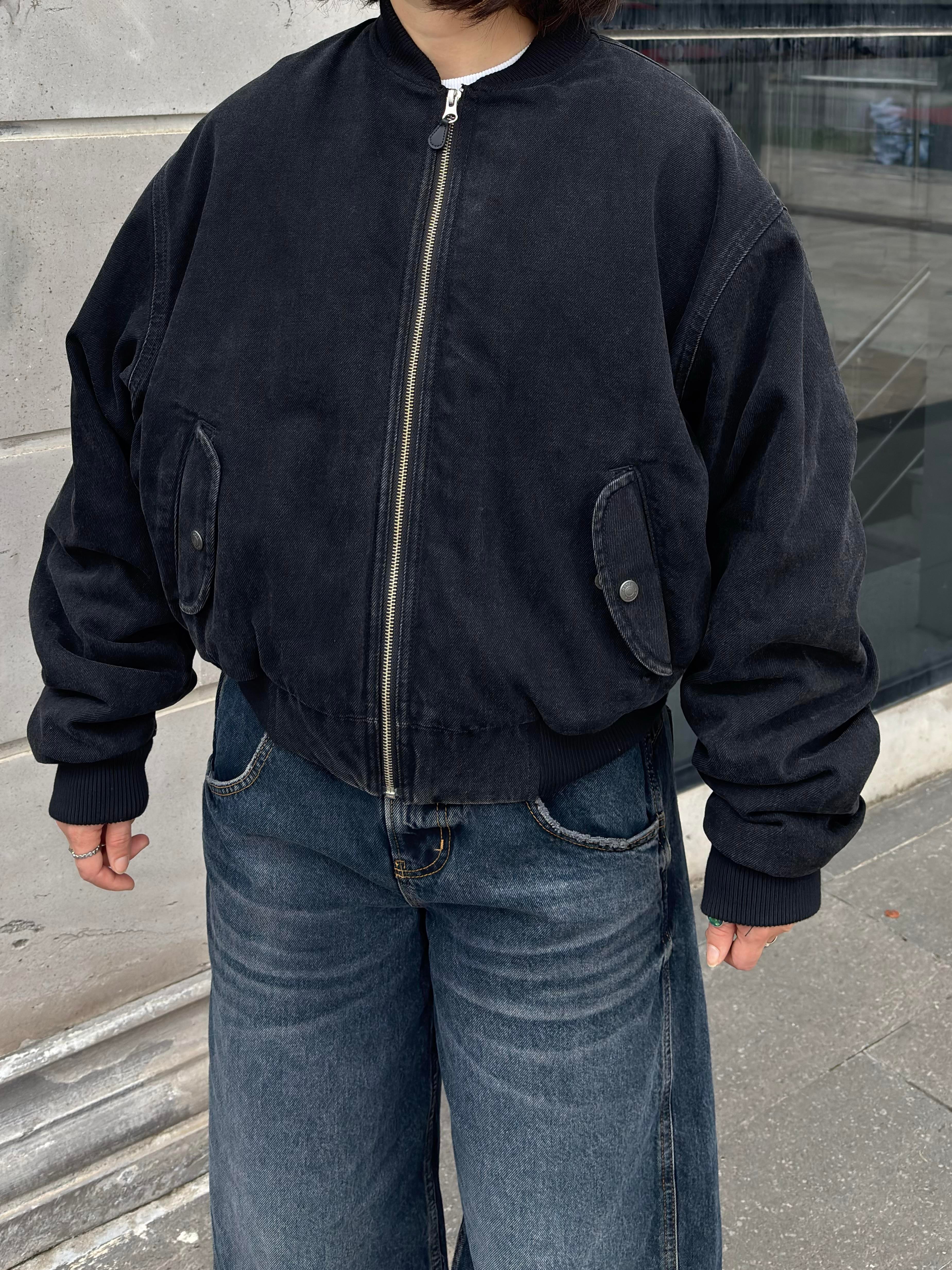 Premium Black Oversized Bomber Jacket