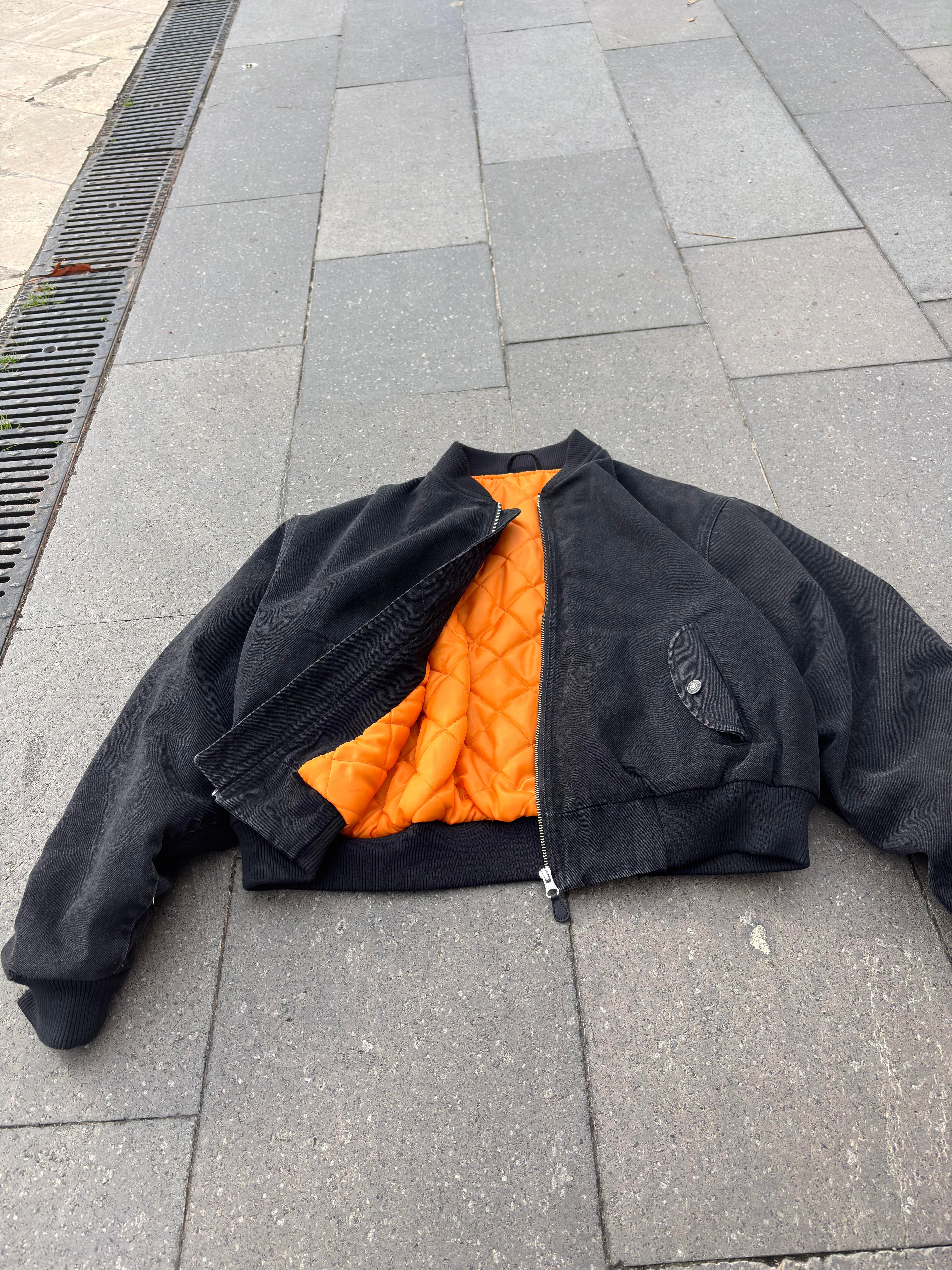 Premium Black Oversized Bomber Jacket