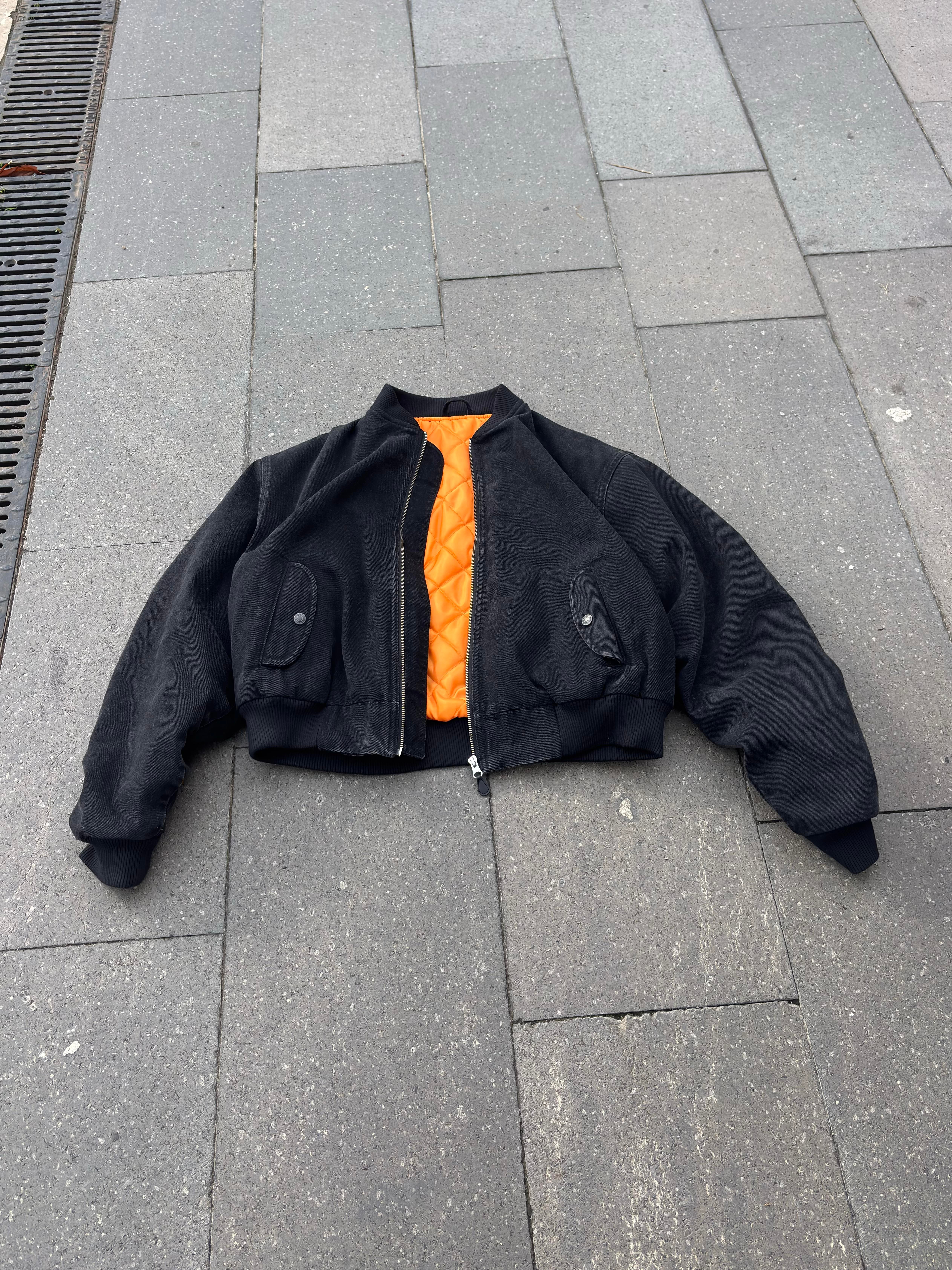 Premium Black Oversized Bomber Jacket