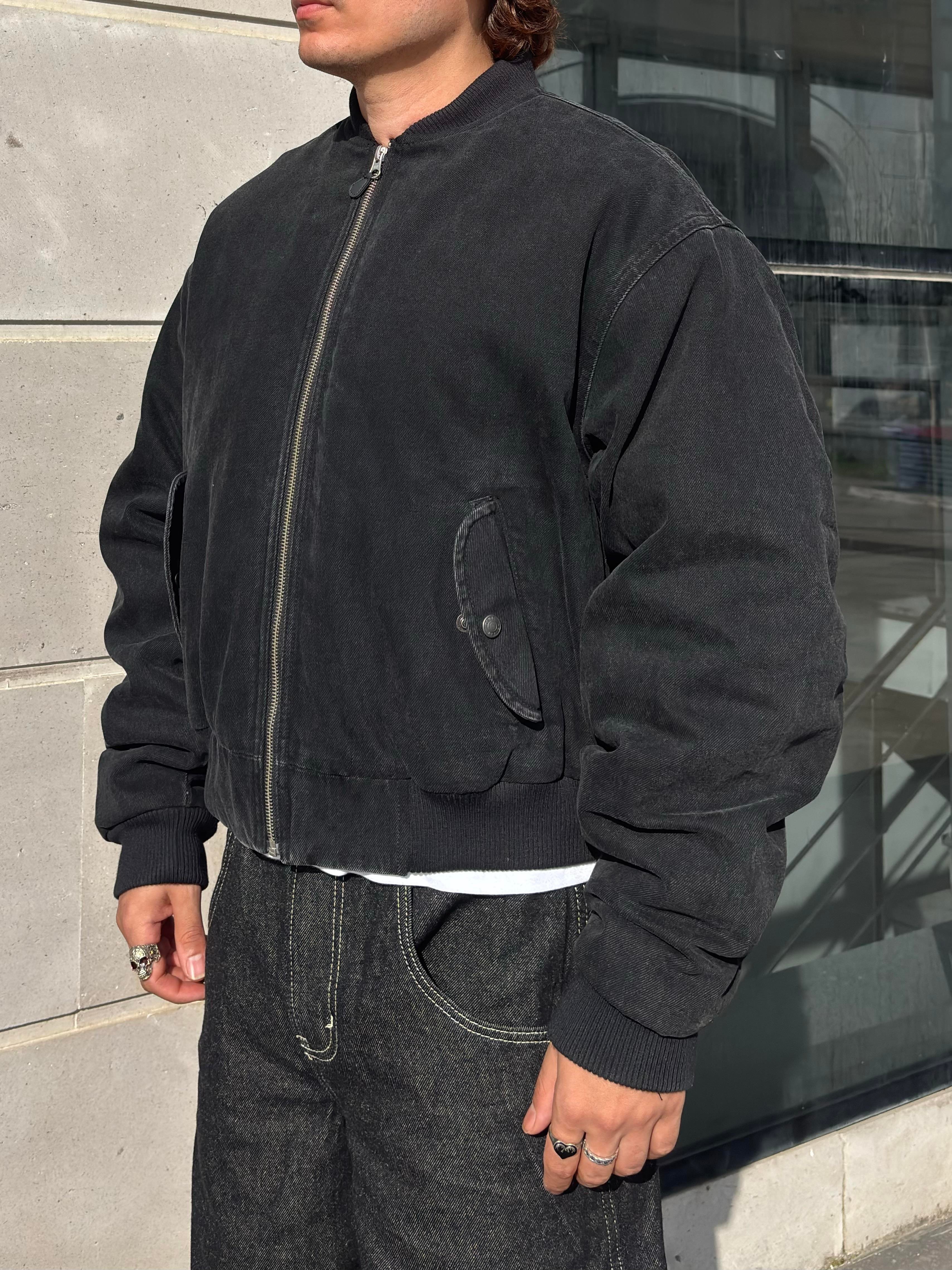Premium Black Oversized Bomber Jacket