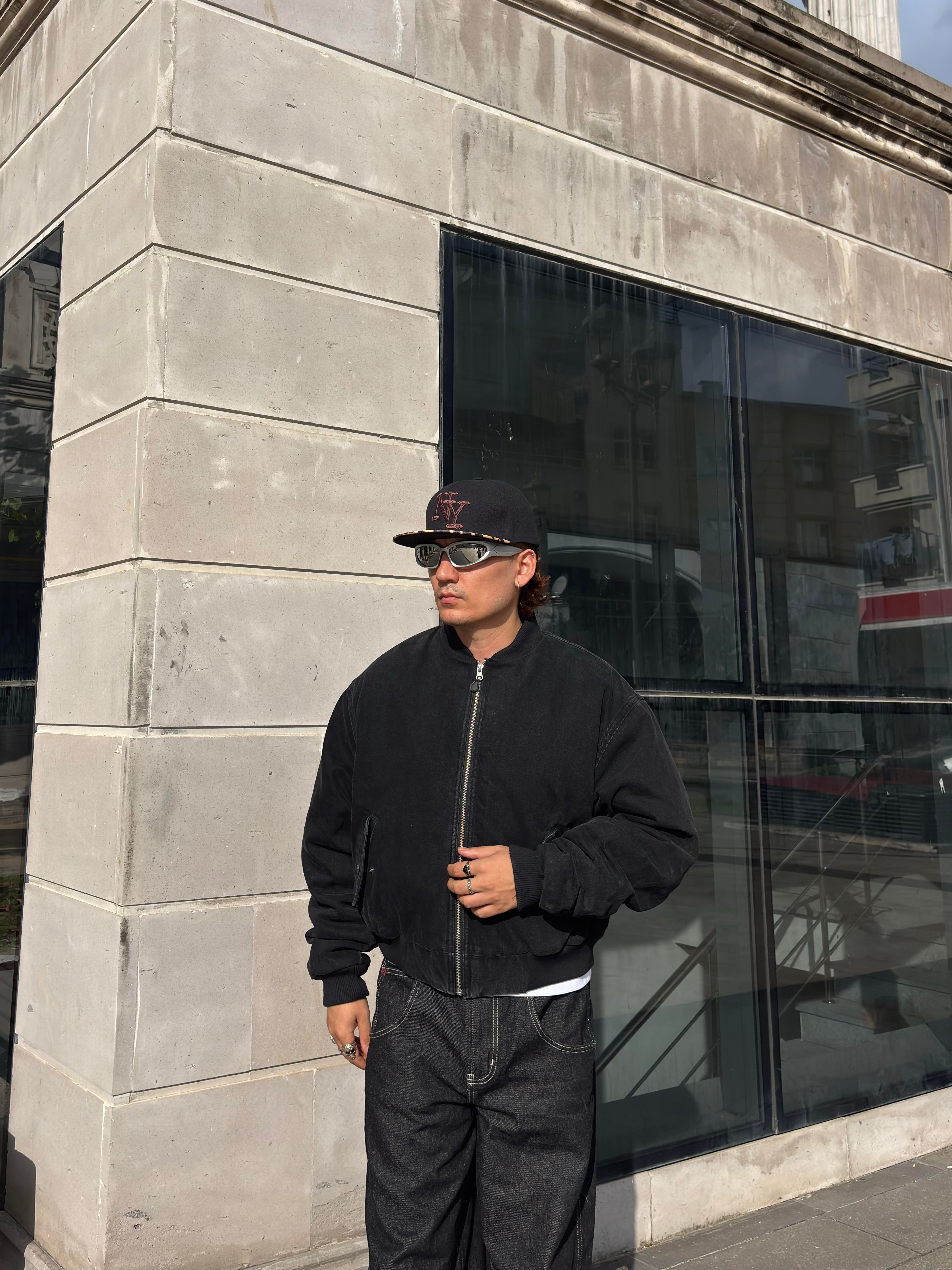 Premium Black Oversized Bomber Jacket