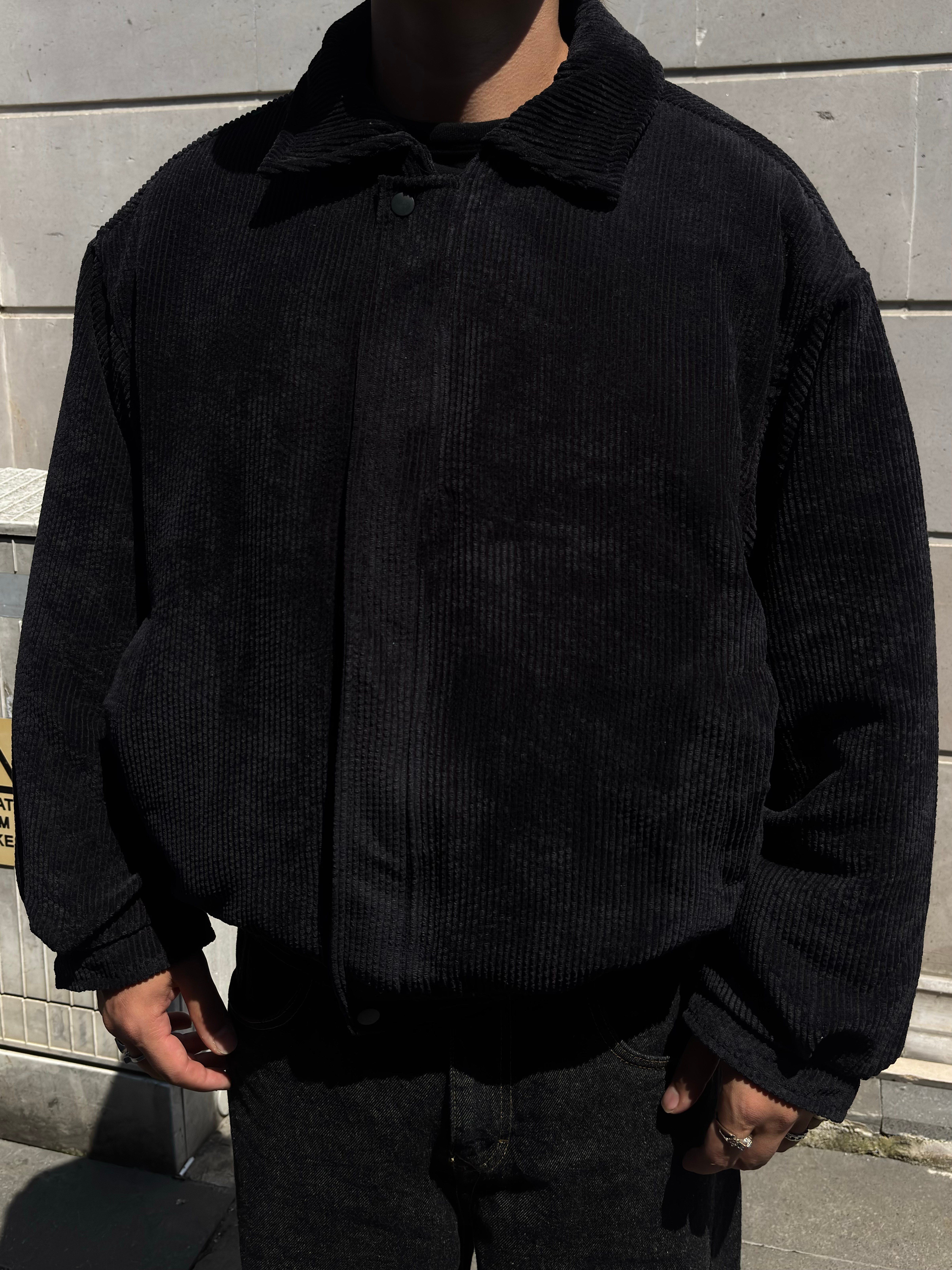 Premium Black Tone Luca Conduroy Bomber Jacket