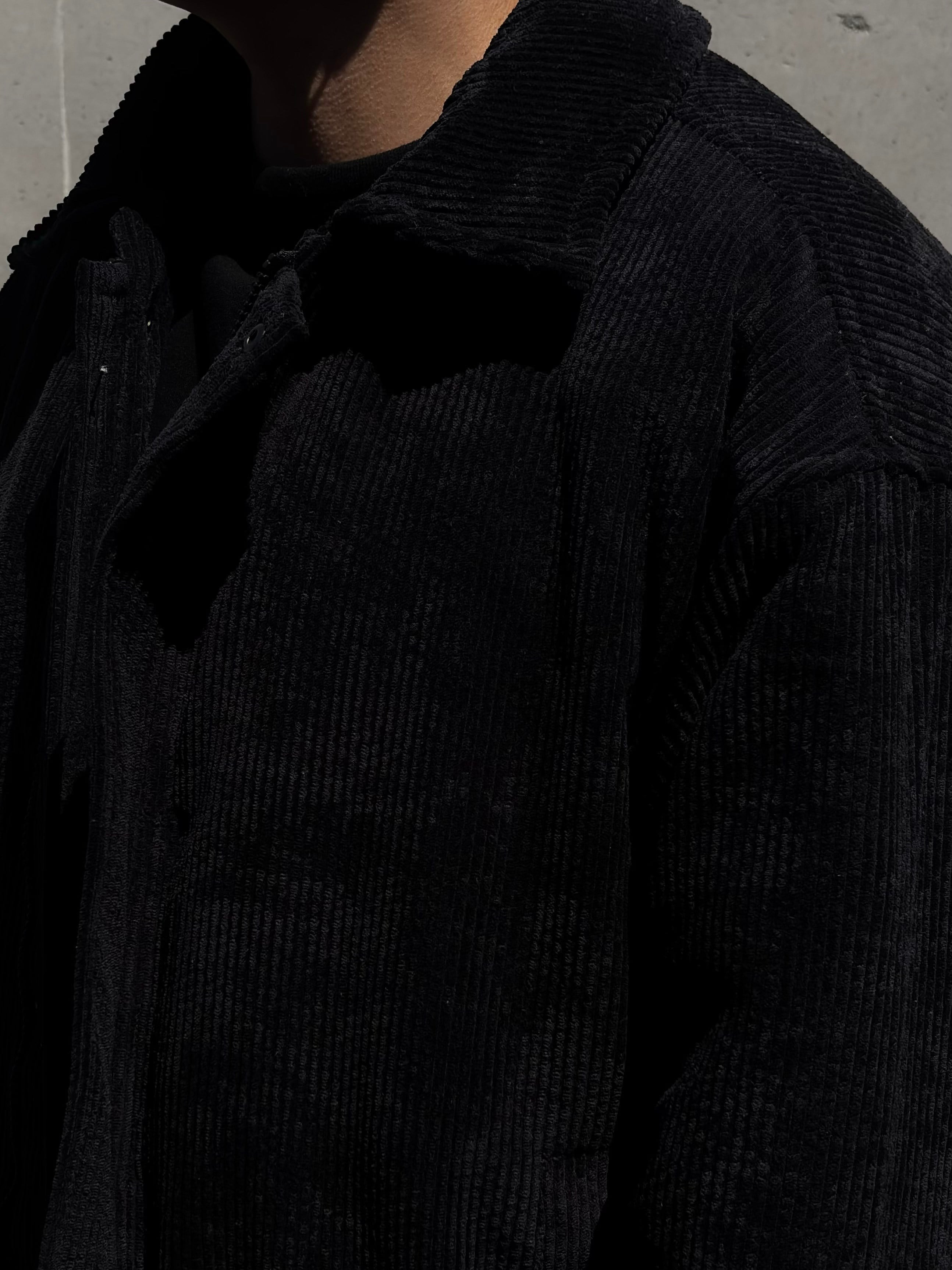 Premium Black Tone Luca Conduroy Bomber Jacket
