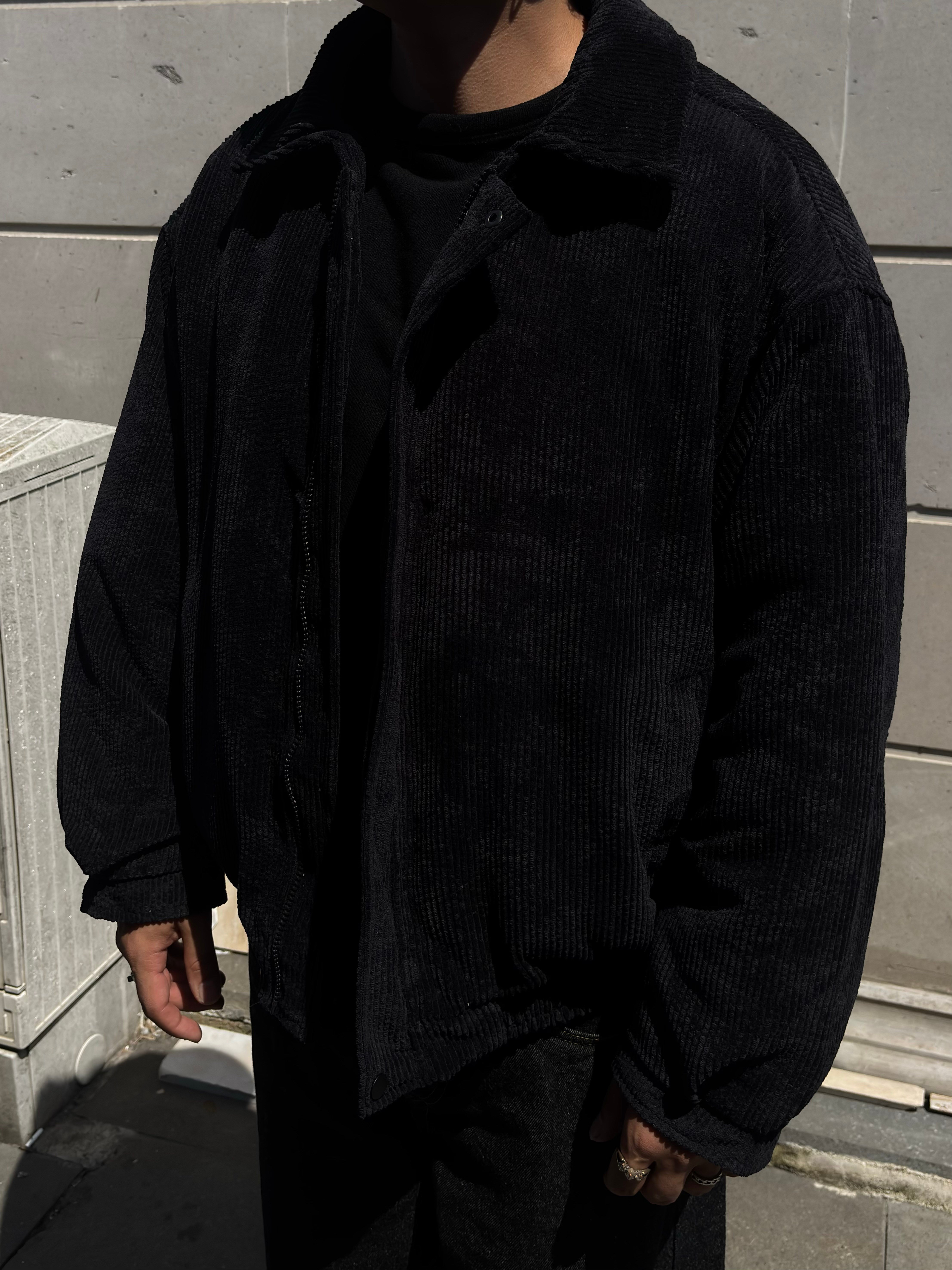Premium Black Tone Luca Conduroy Bomber Jacket