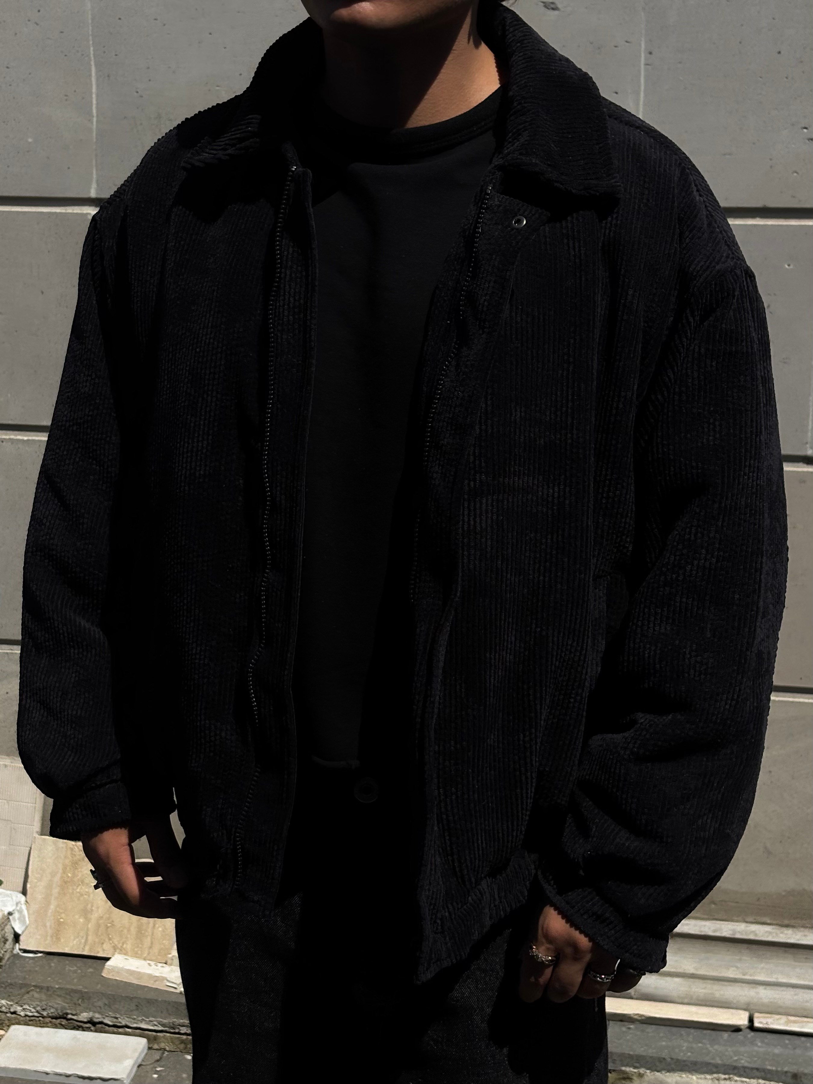Premium Black Tone Luca Conduroy Bomber Jacket