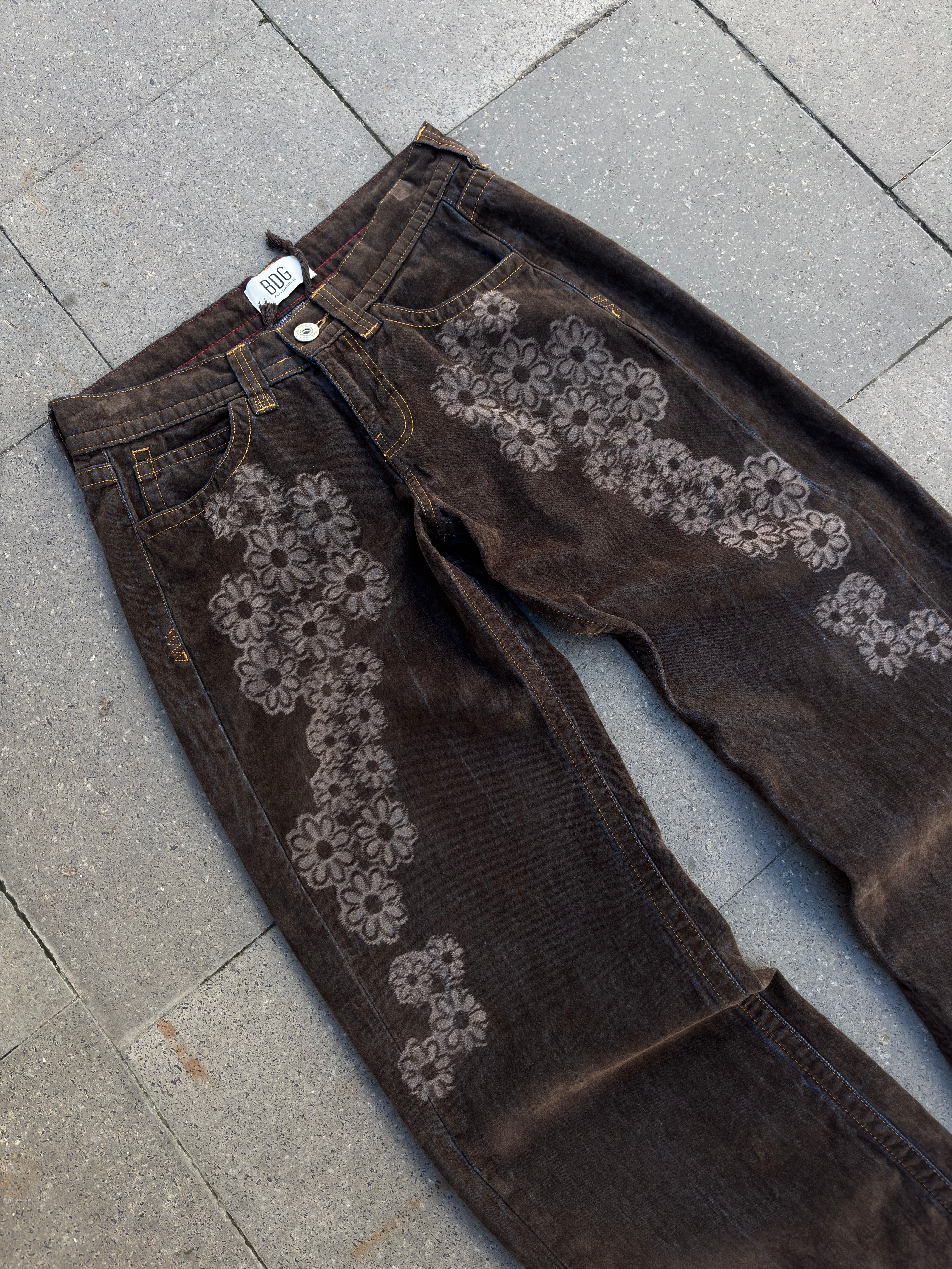 Premium Bloom Kadife Kaplama Düşük Bel Pants