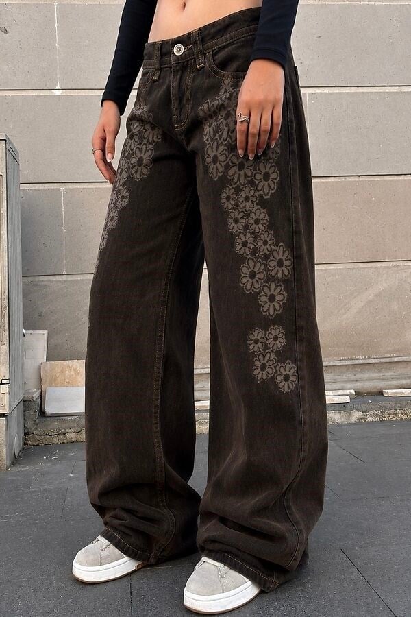 Premium Bloom Kadife Kaplama Düşük Bel Pants