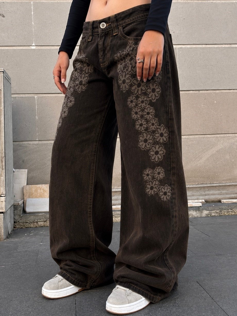 Premium Bloom Kadife Kaplama Düşük Bel Pants