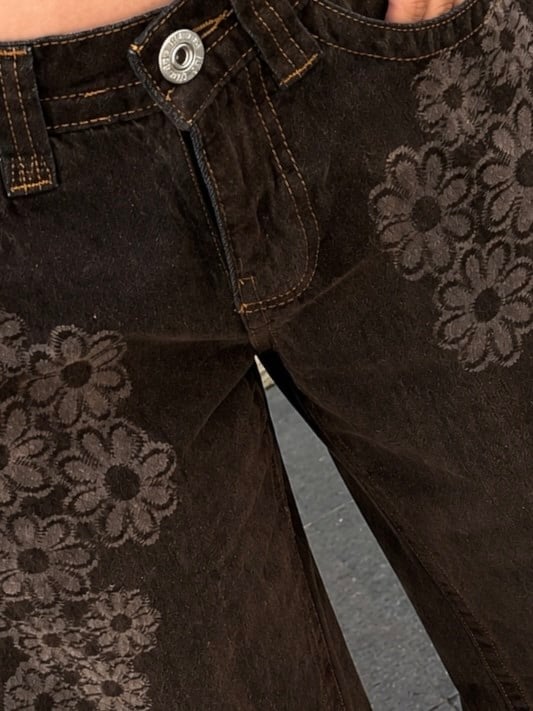 Premium Bloom Kadife Kaplama Düşük Bel Pants