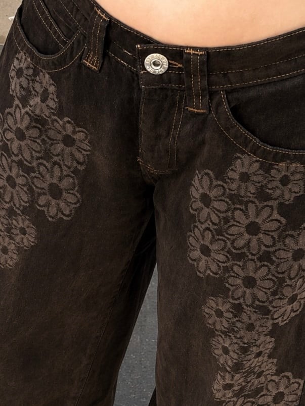 Premium Bloom Kadife Kaplama Düşük Bel Pants