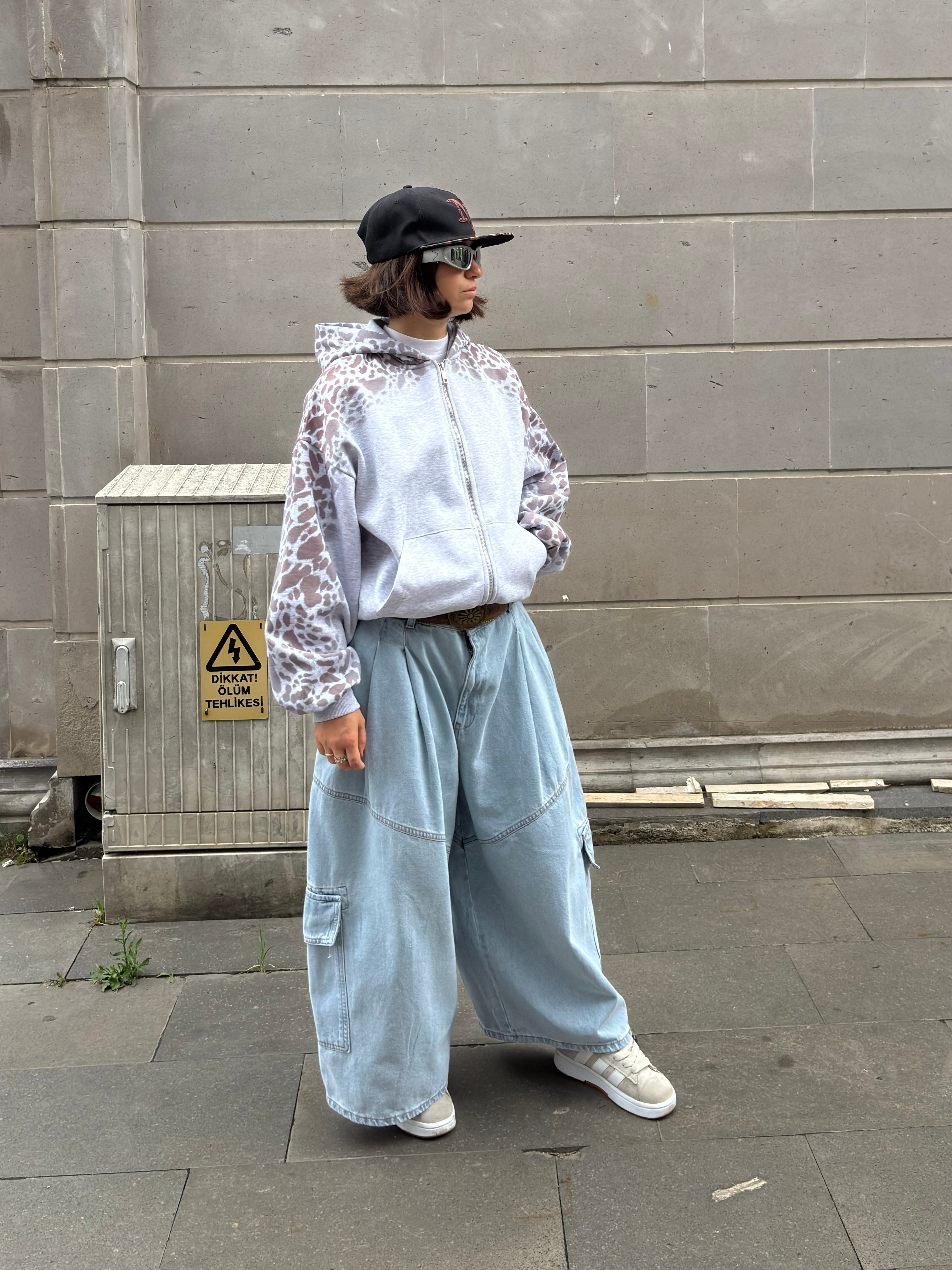 Premium Blue Ultra Baggy Cargo Long Jorts