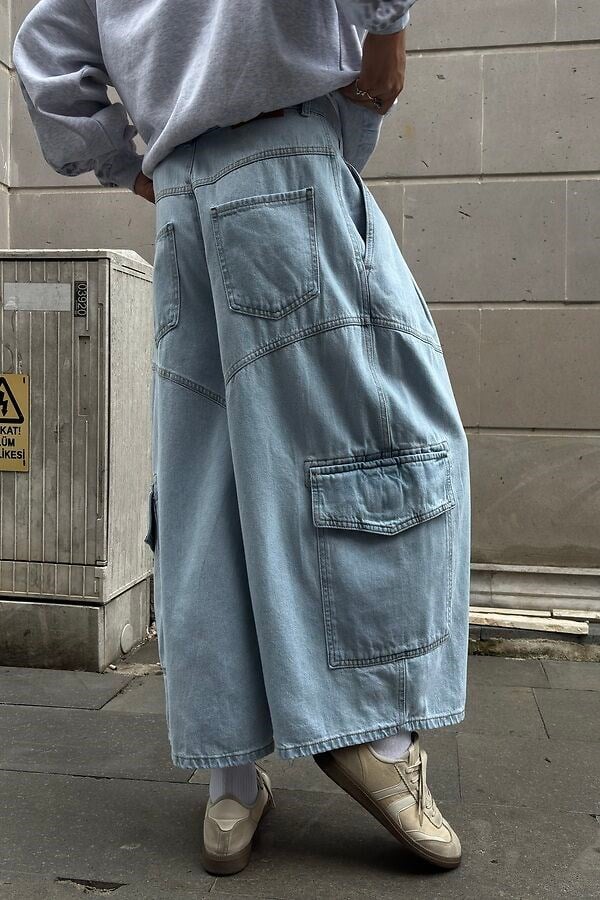 Premium Blue Ultra Baggy Cargo Long Jorts