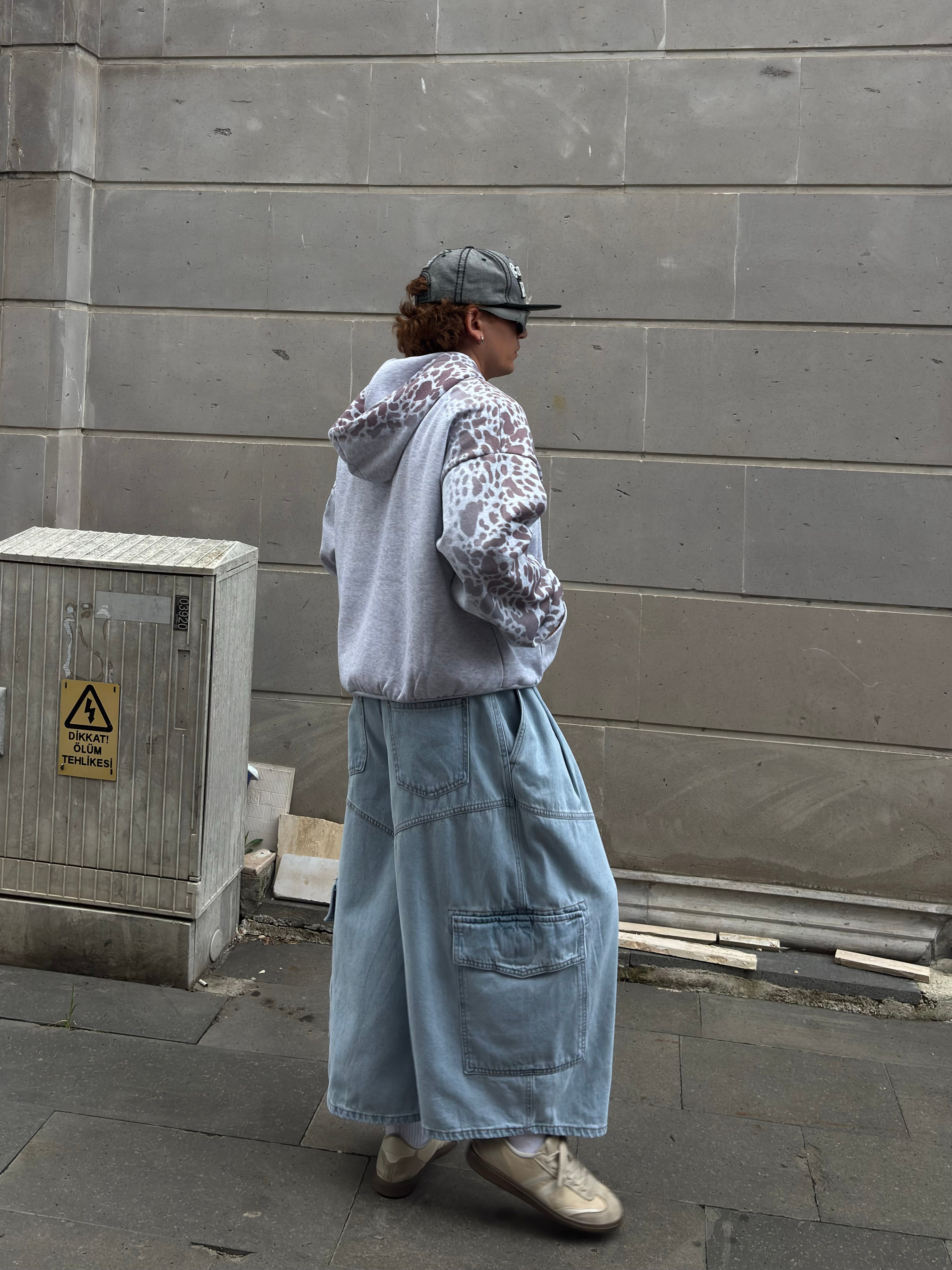 Premium Blue Ultra Baggy Cargo Long Jorts