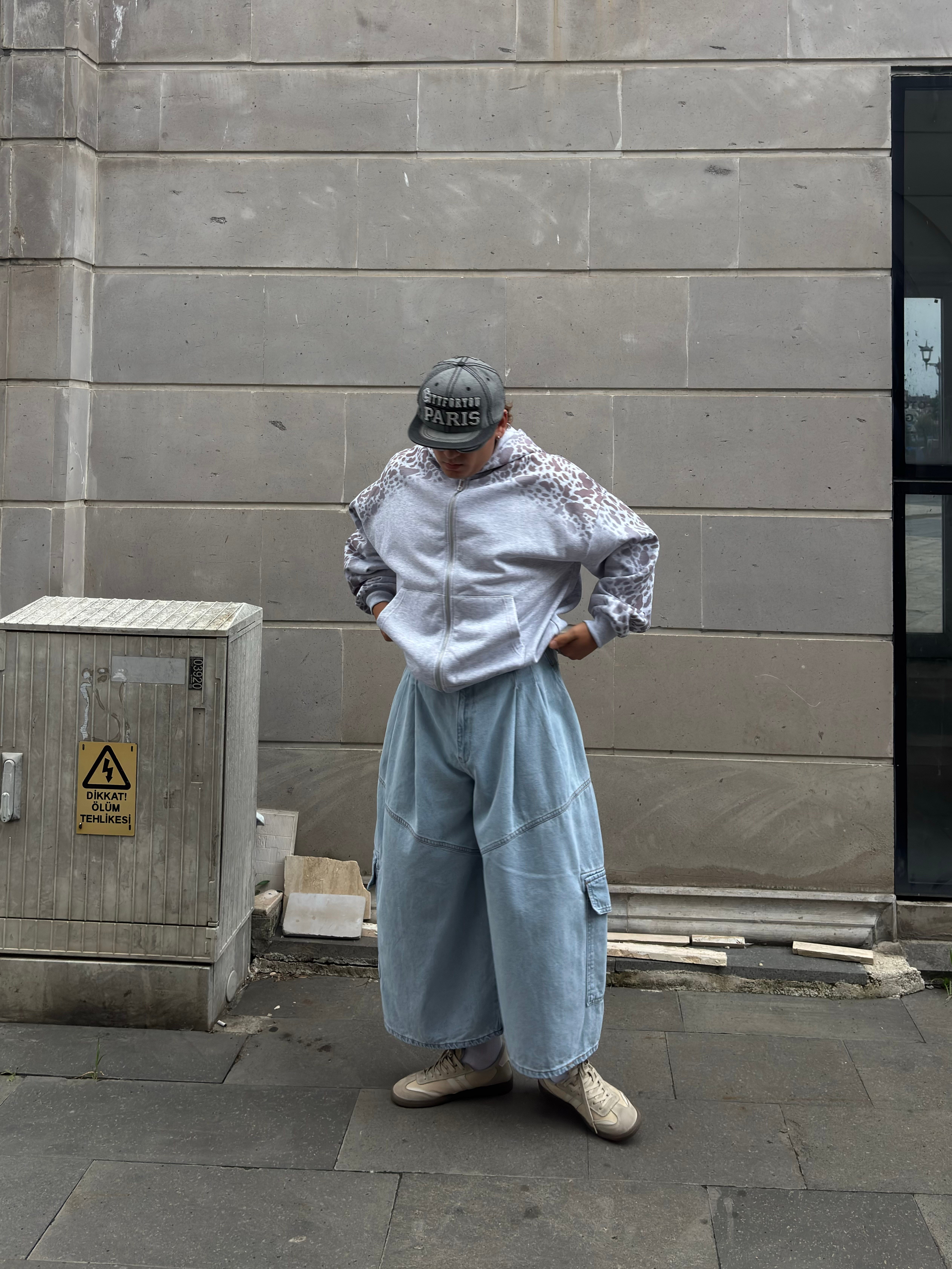 Premium Blue Ultra Baggy Cargo Long Jorts