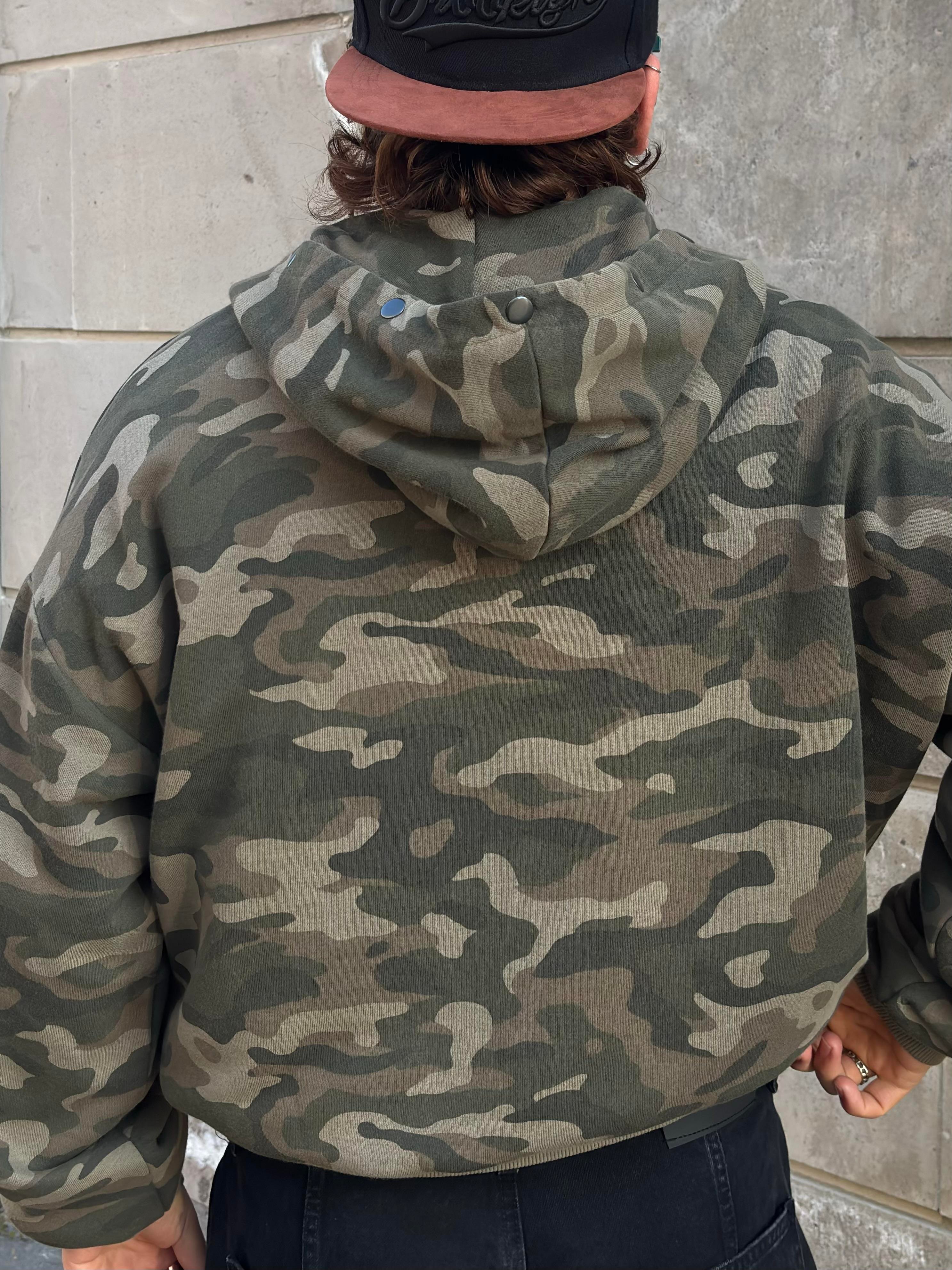 Premium Boxy Fit Zip Camo Hoodie