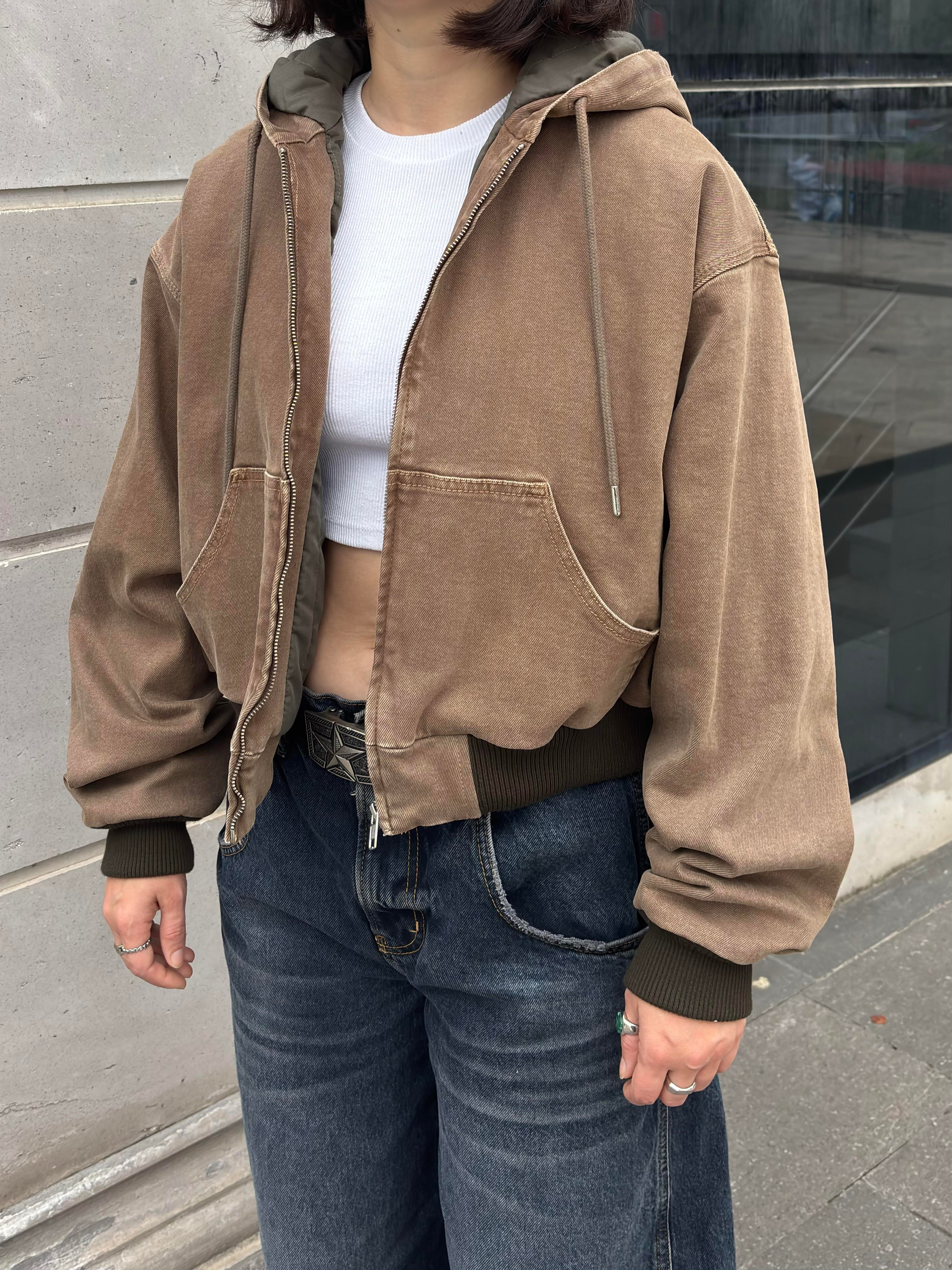 Premium Brown Daria Giacca Canvas Jacket2