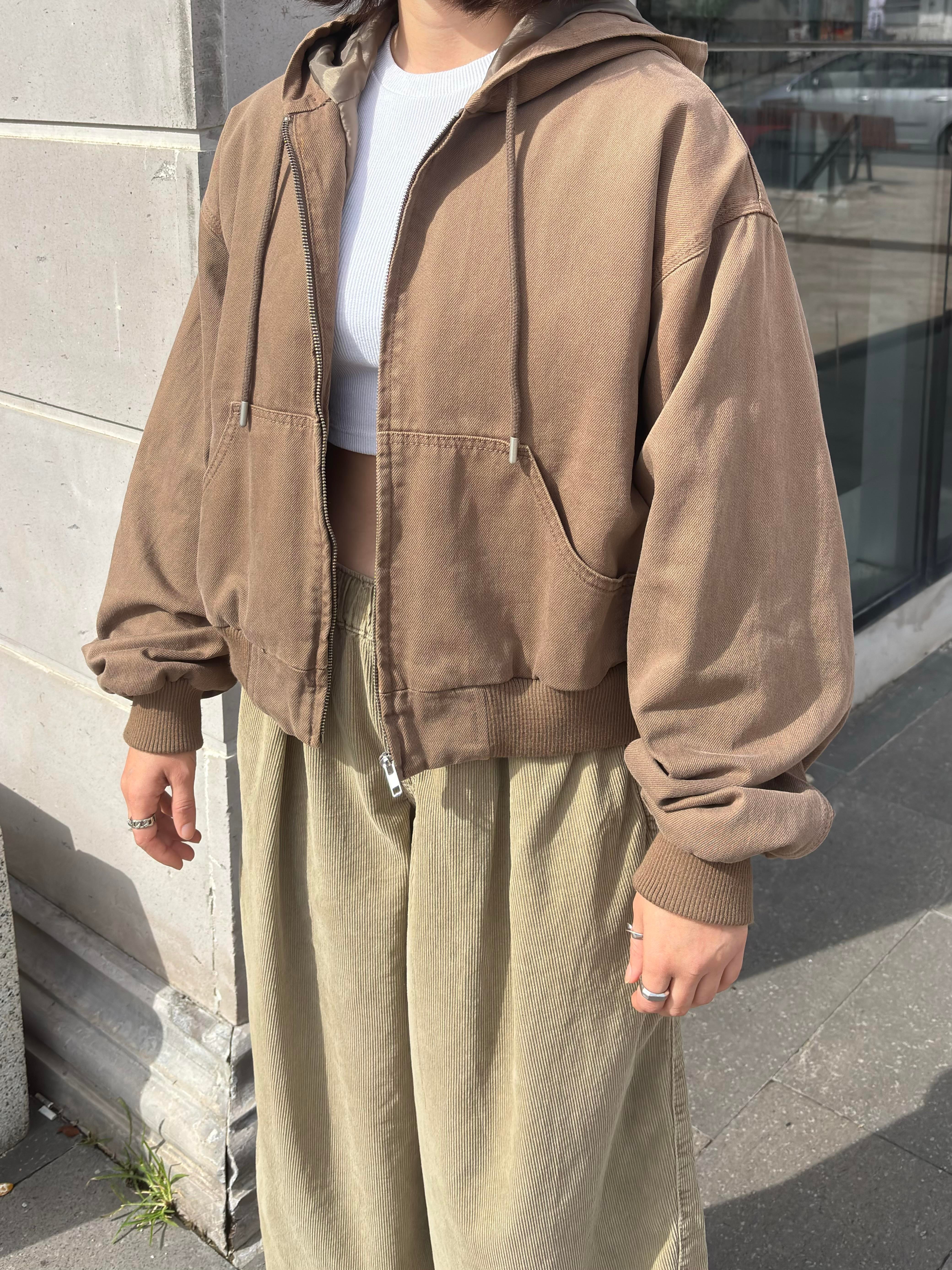 Premium Brown Daria Giacca Canvas Jacket
