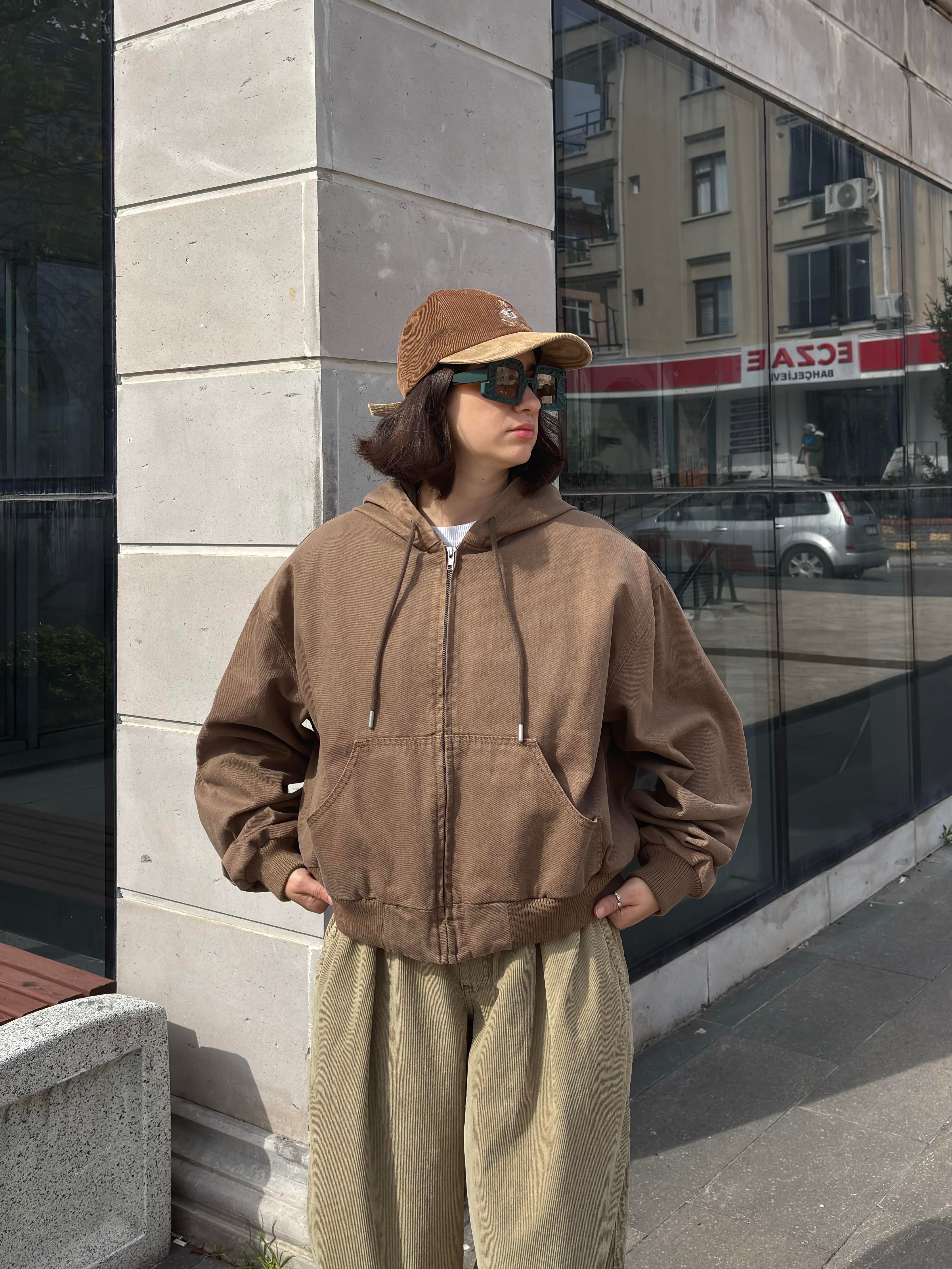 Premium Brown Daria Giacca Canvas Jacket