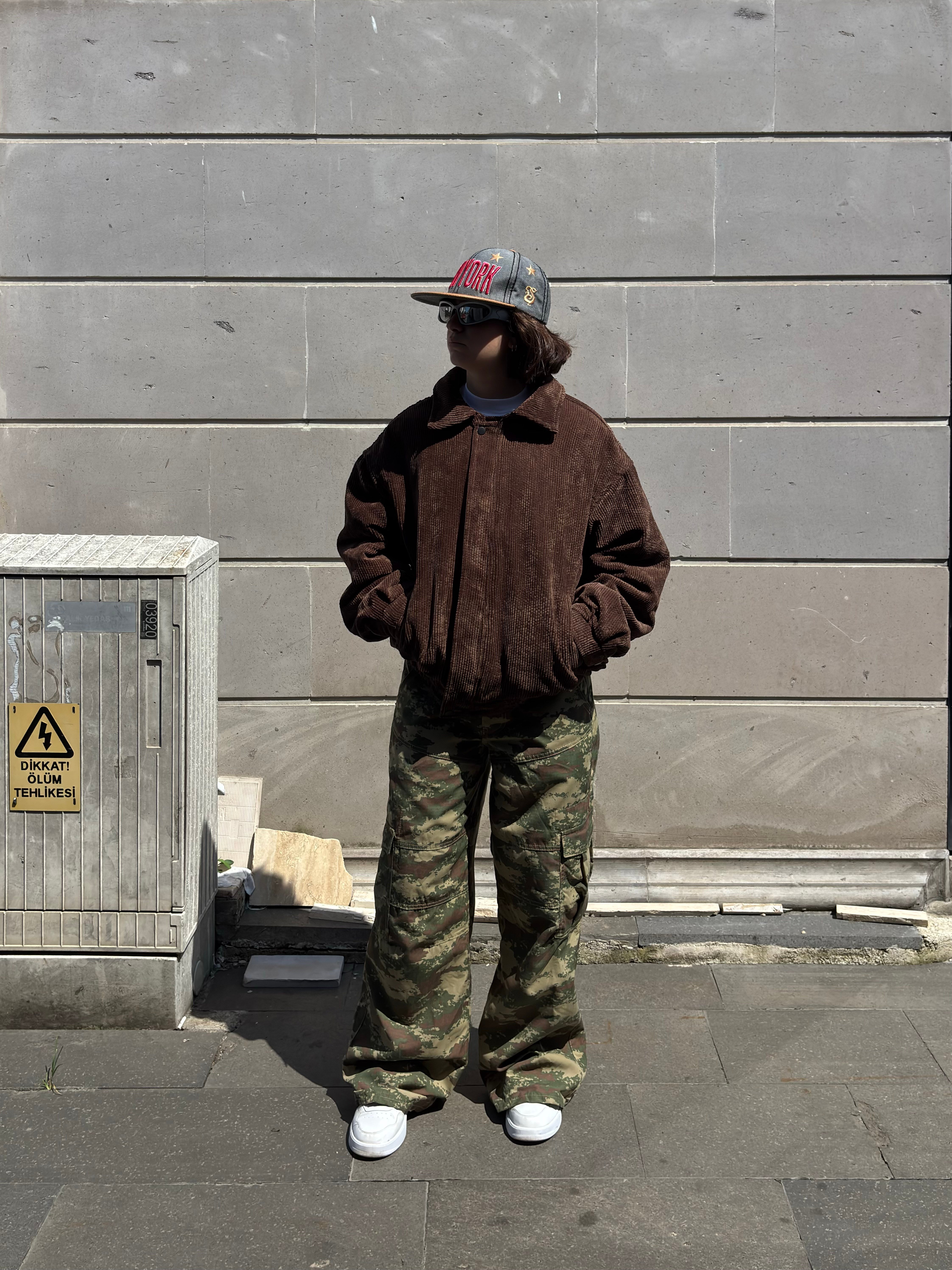 Premium Brown Tone Luca Conduroy Bomber Jacket