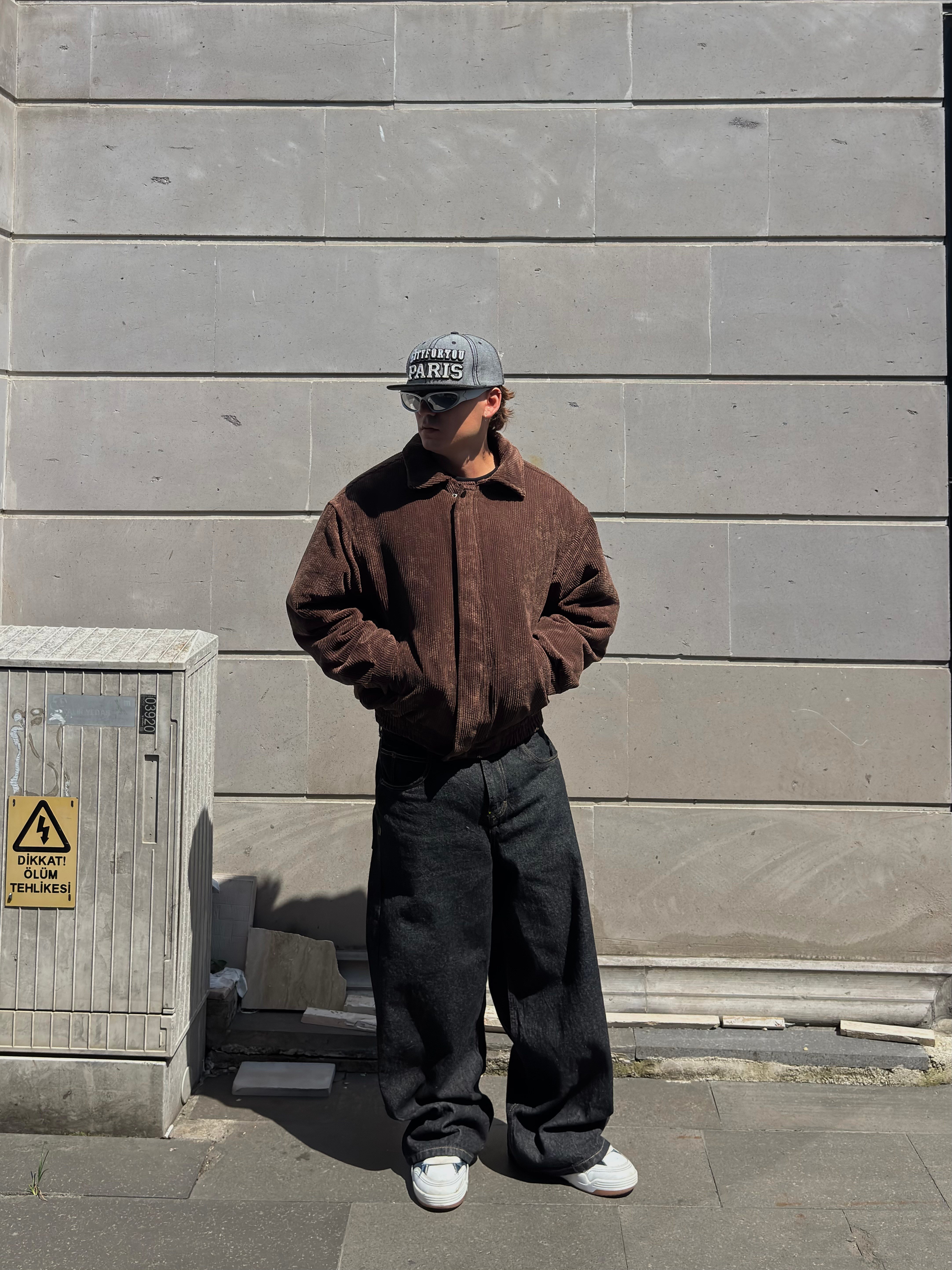 Premium Brown Tone Luca Conduroy Bomber Jacket