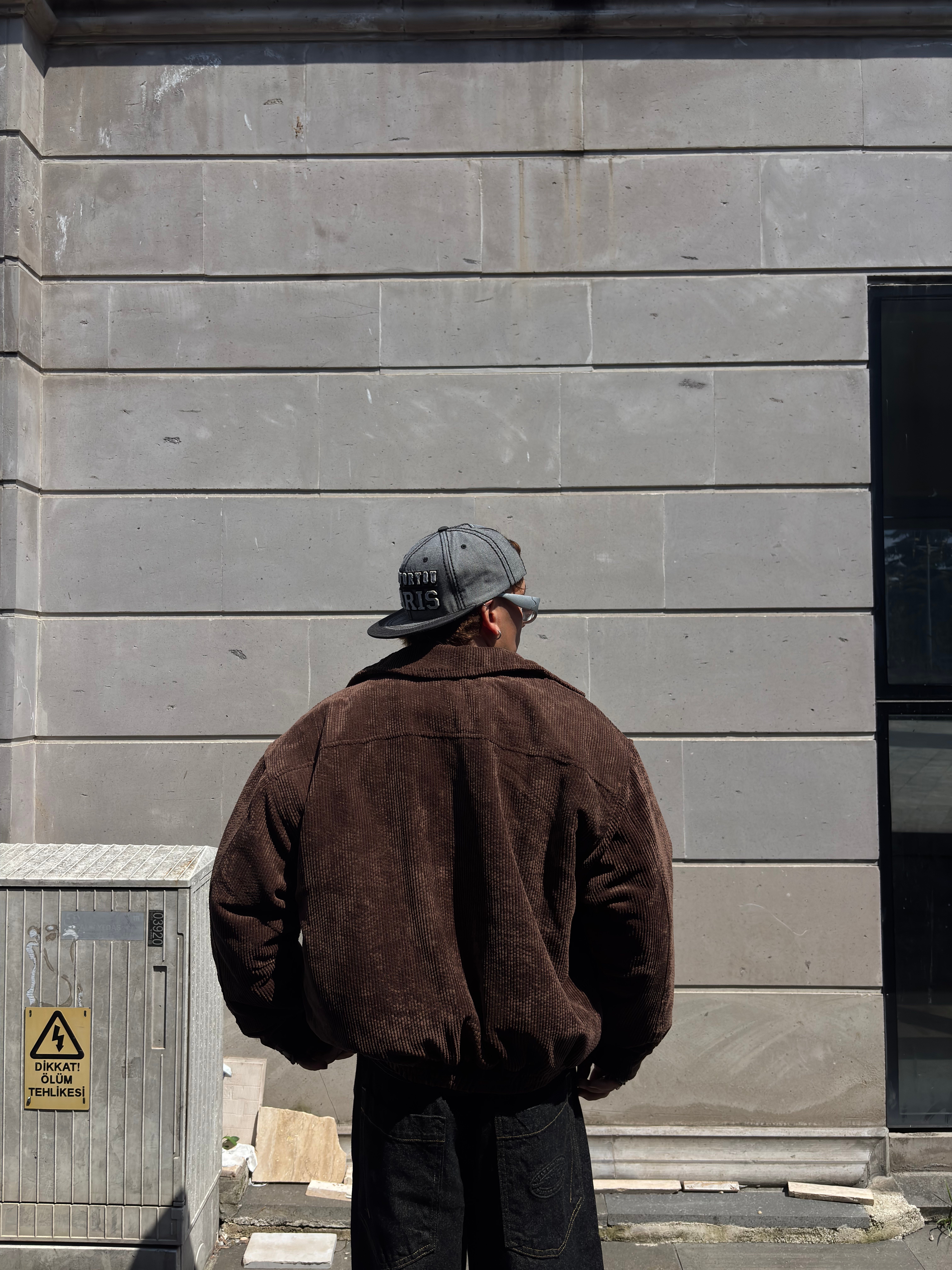 Premium Brown Tone Luca Conduroy Bomber Jacket