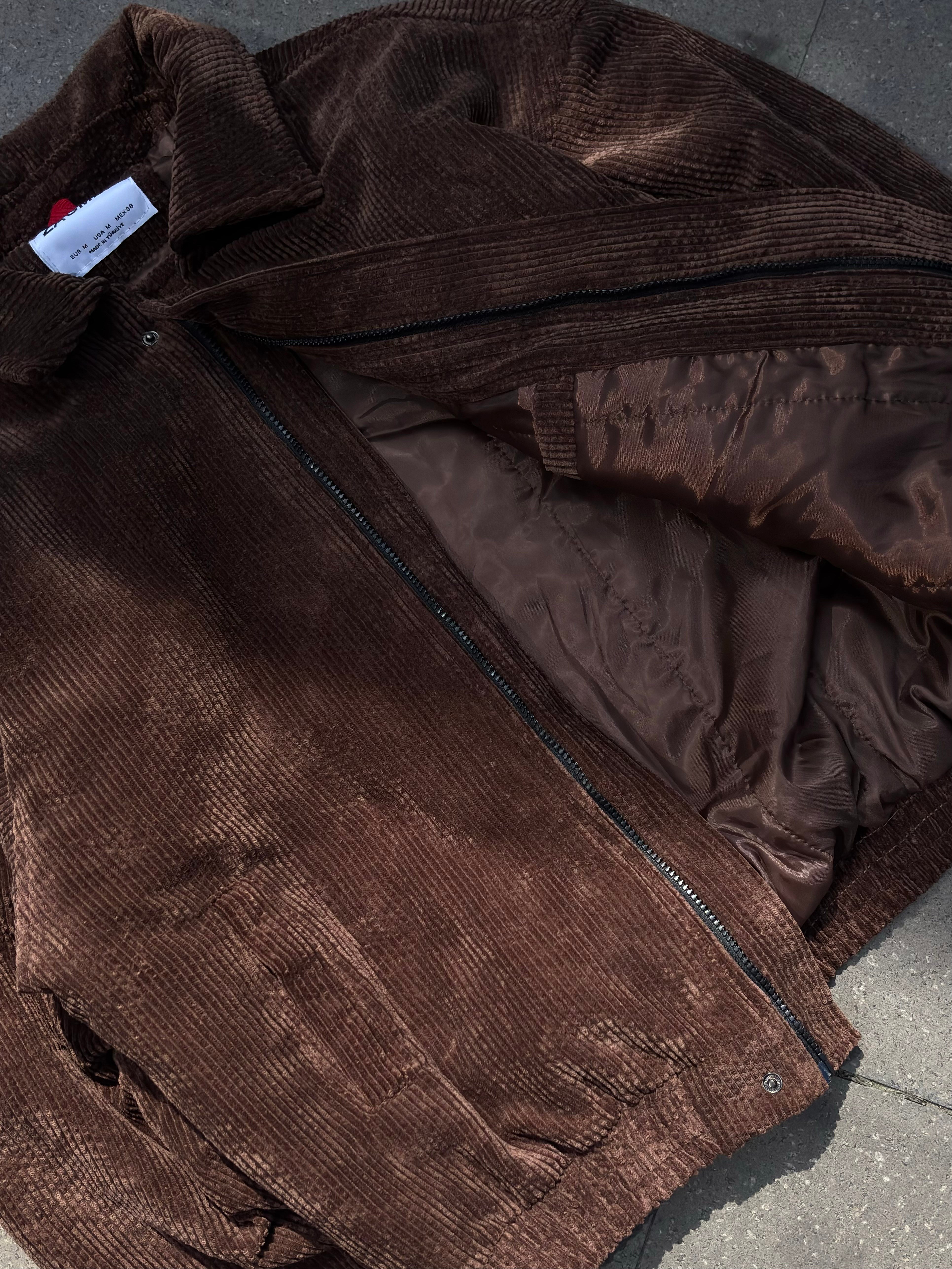 Premium Brown Tone Luca Conduroy Bomber Jacket