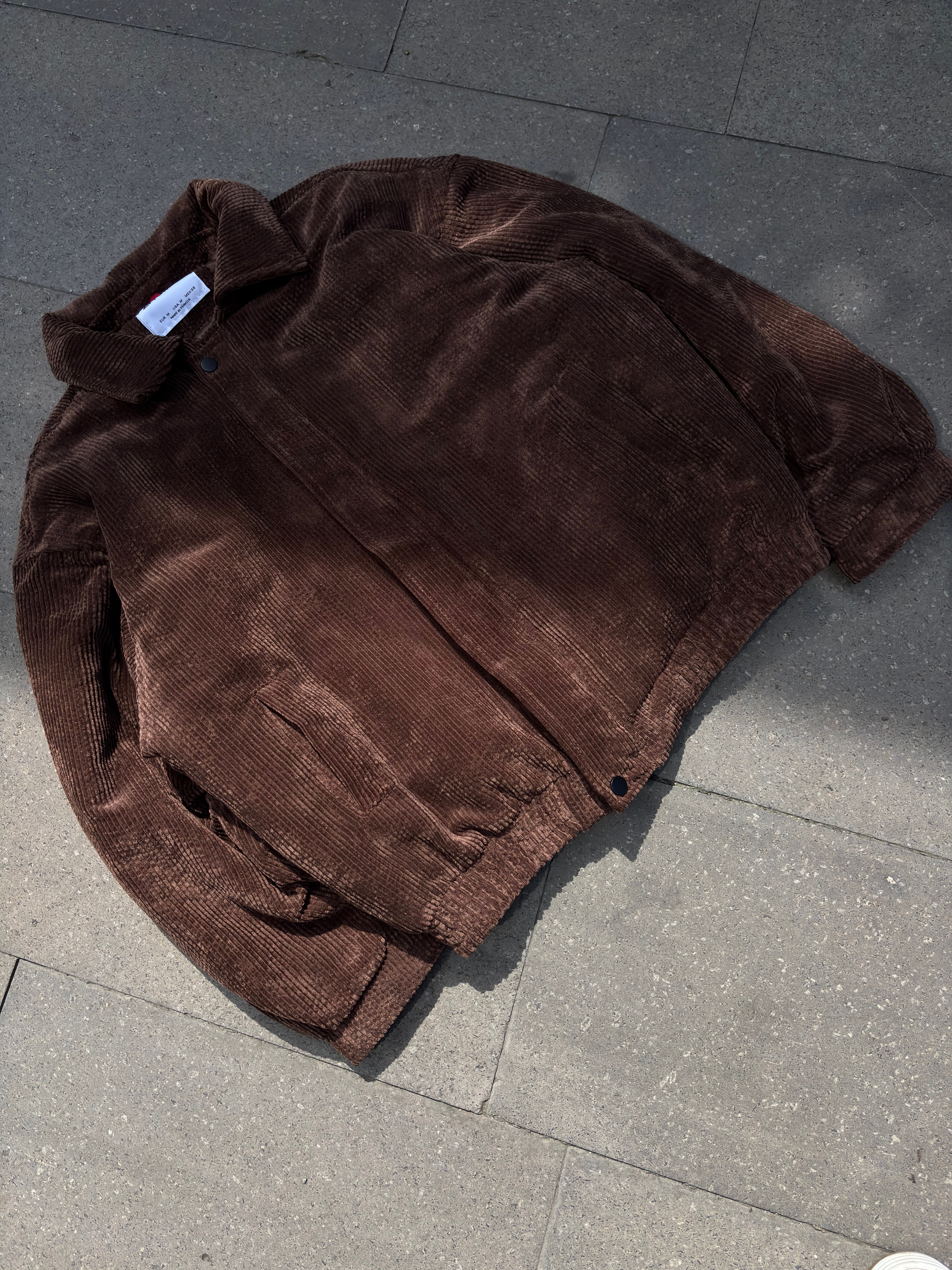 Premium Brown Tone Luca Conduroy Bomber Jacket