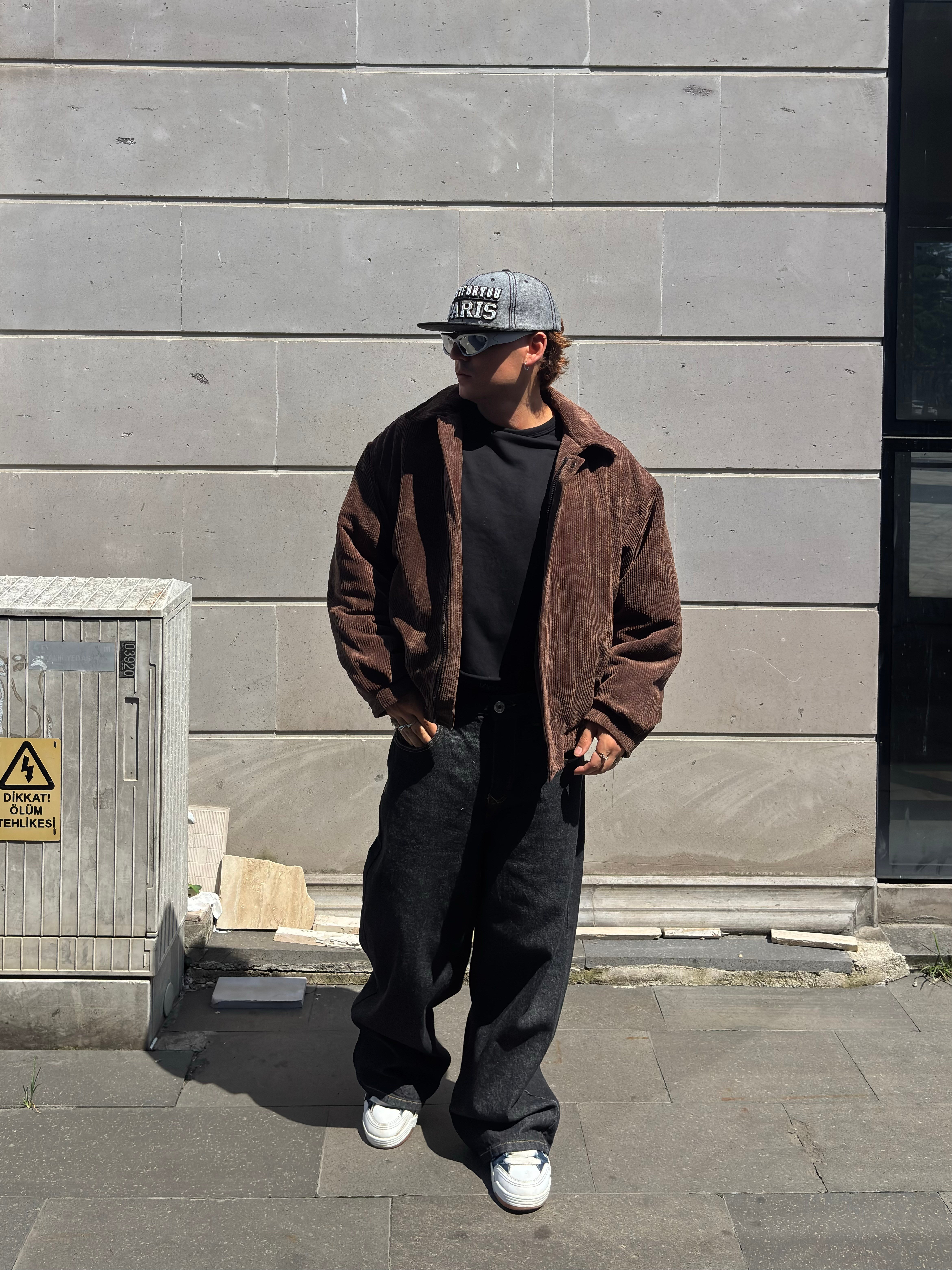 Premium Brown Tone Luca Conduroy Bomber Jacket