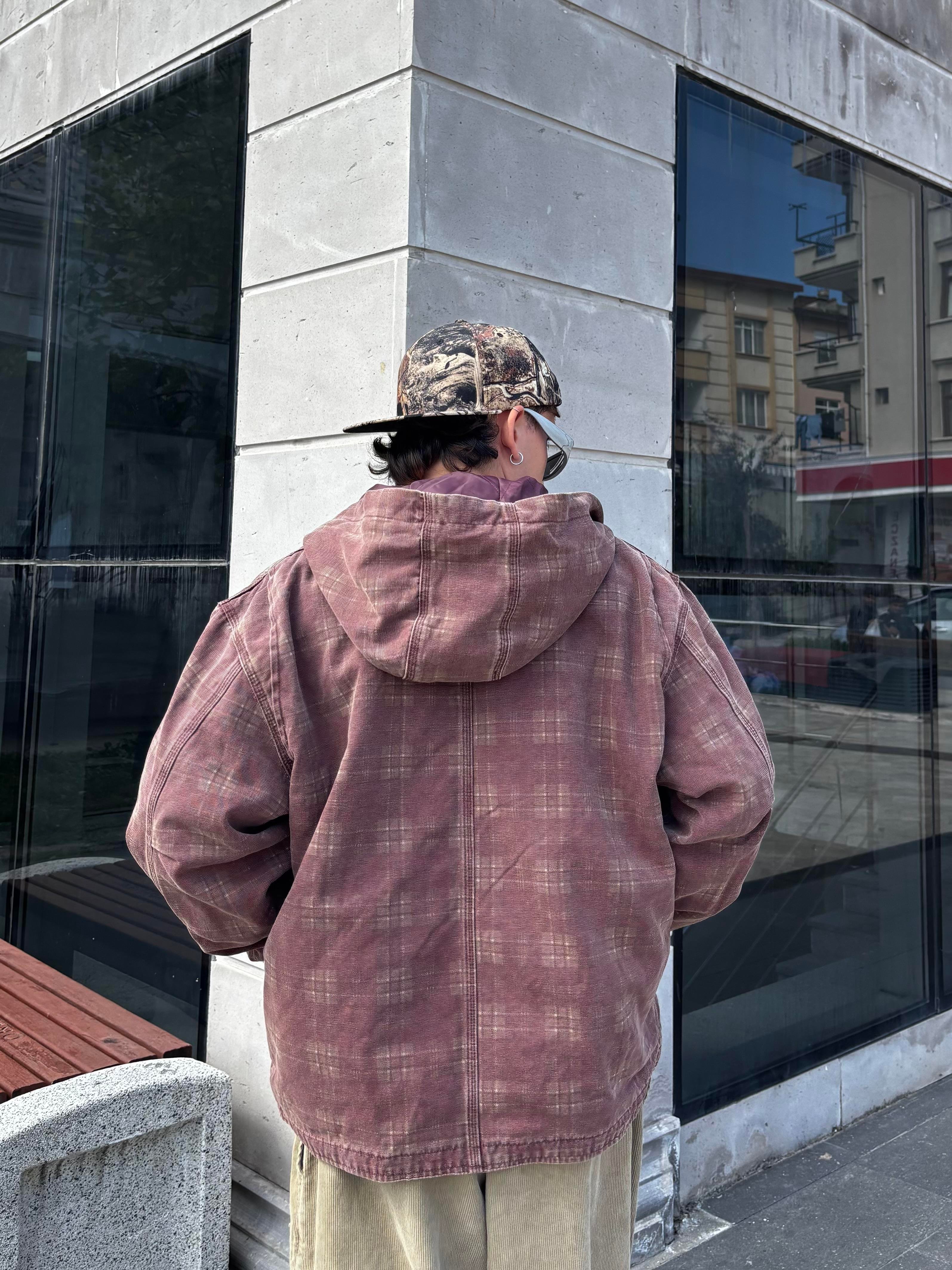 Premium Burgundy Check Skate Jacket