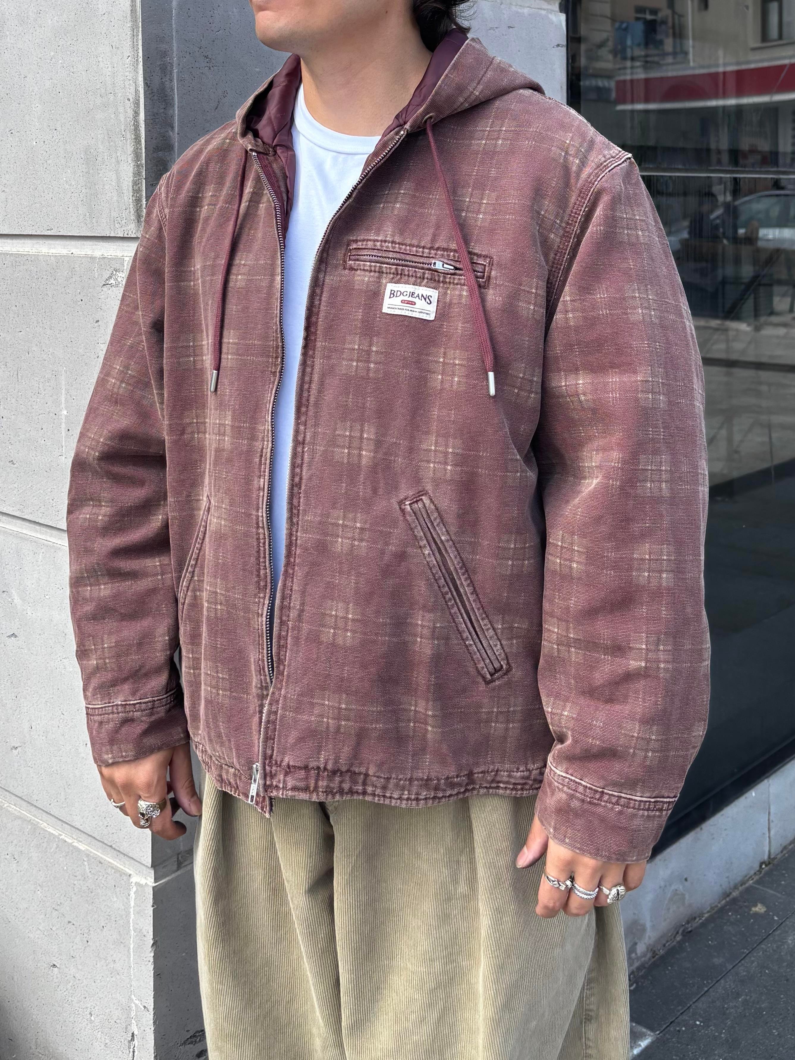 Premium Burgundy Check Skate Jacket
