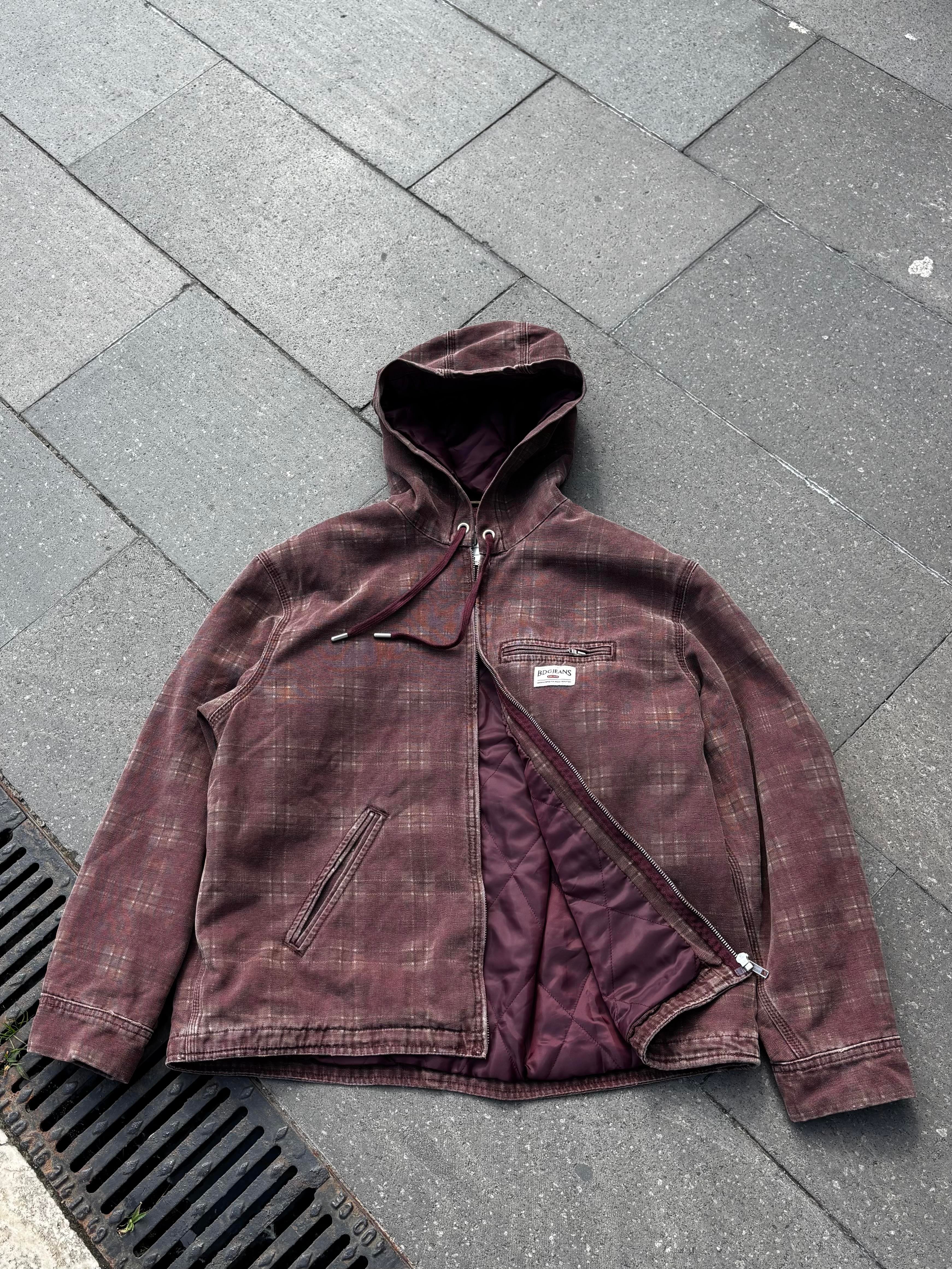 Premium Burgundy Check Skate Jacket
