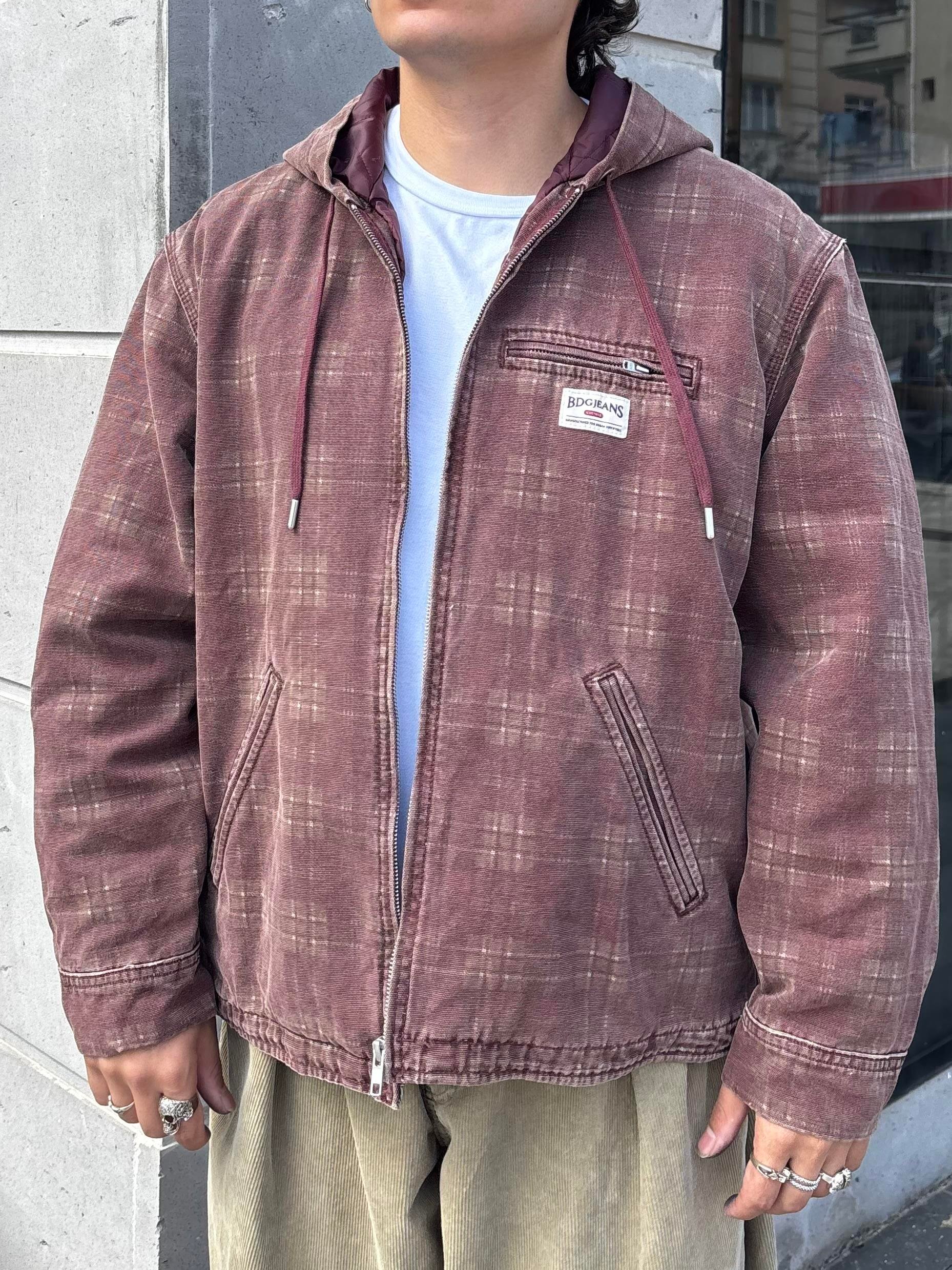 Premium Burgundy Check Skate Jacket