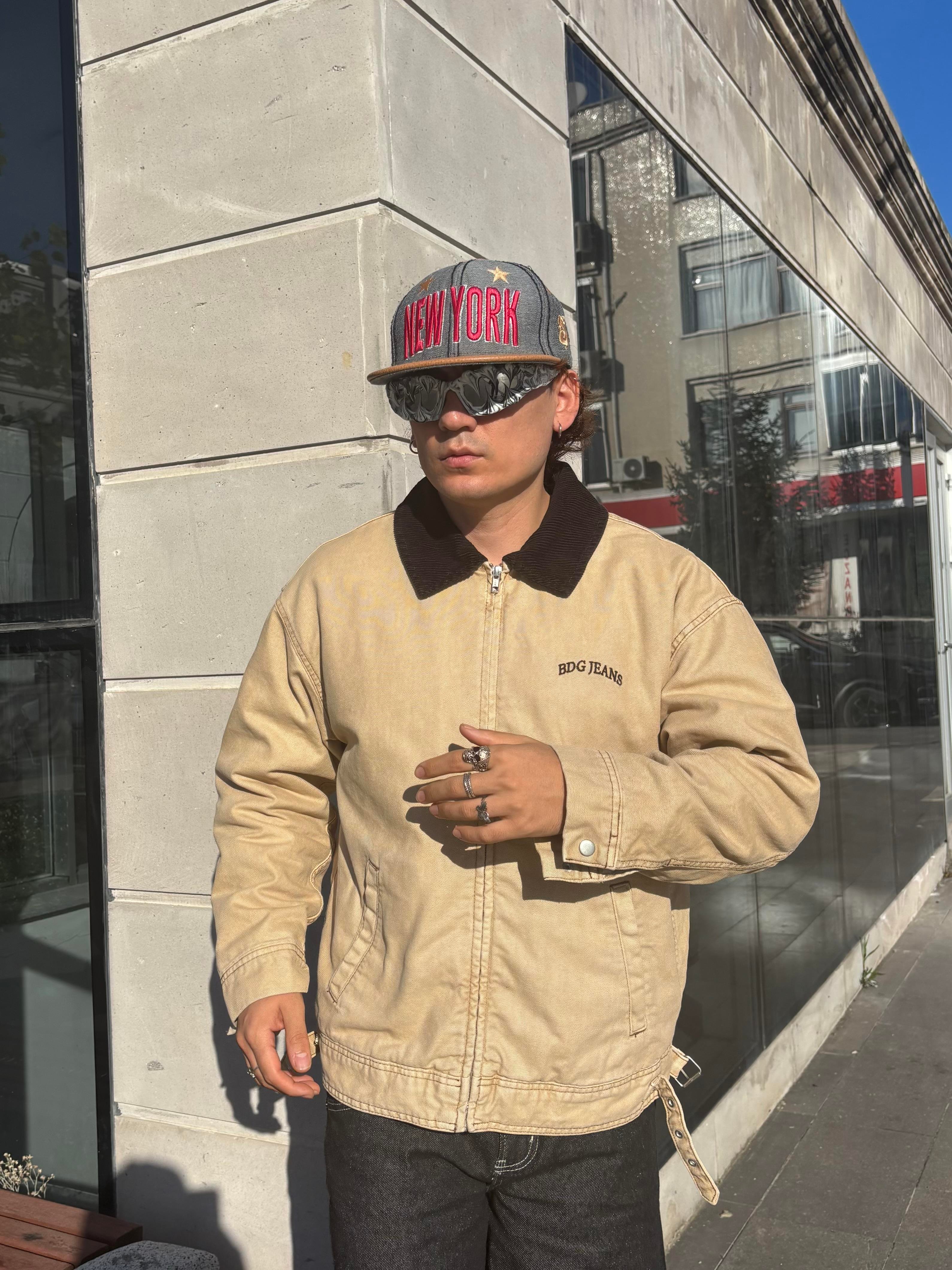 Premium Camel Dex Detroit Borg-Lined Workwear Jacket