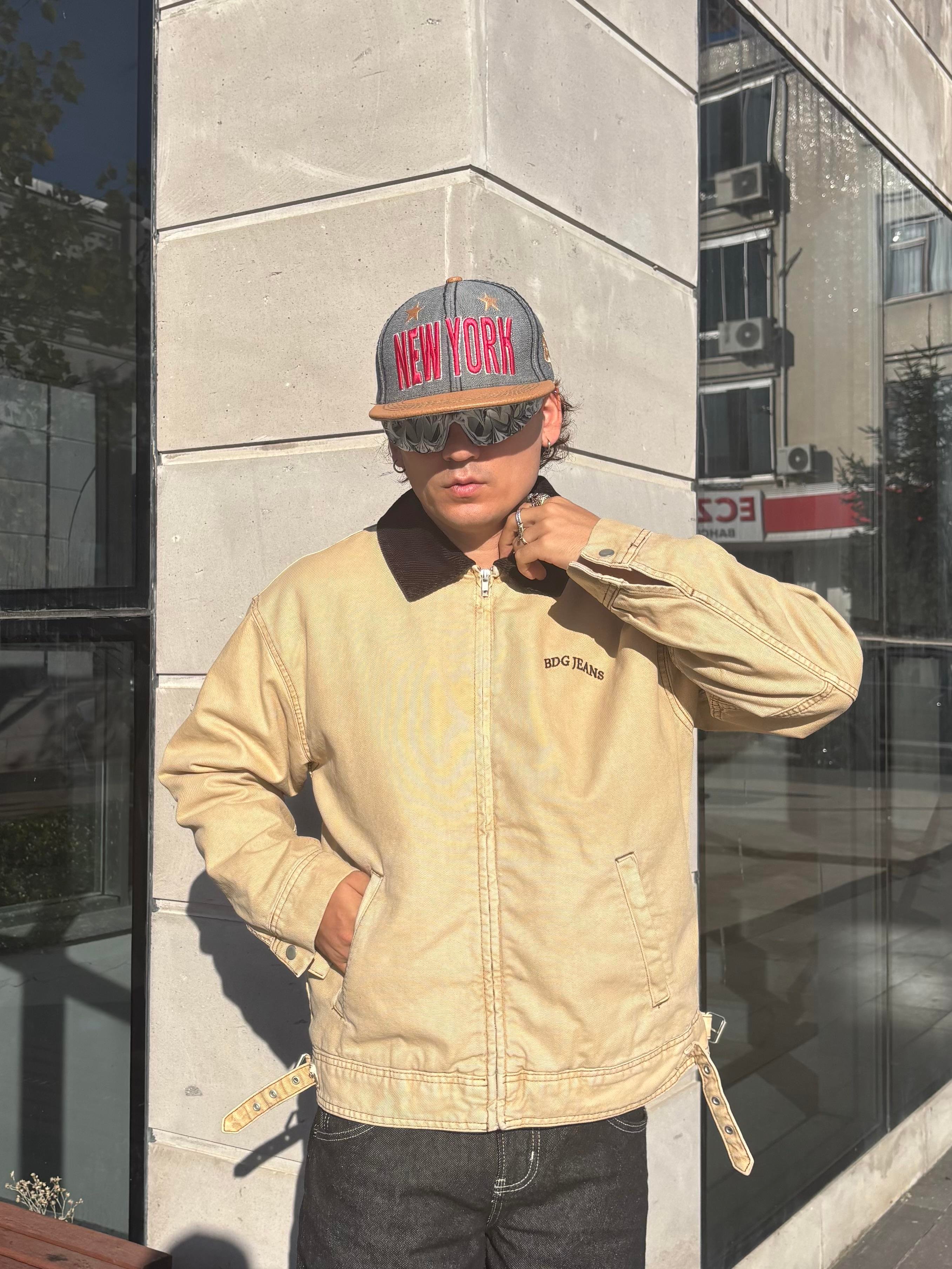 Premium Camel Dex Detroit Borg-Lined Workwear Jacket