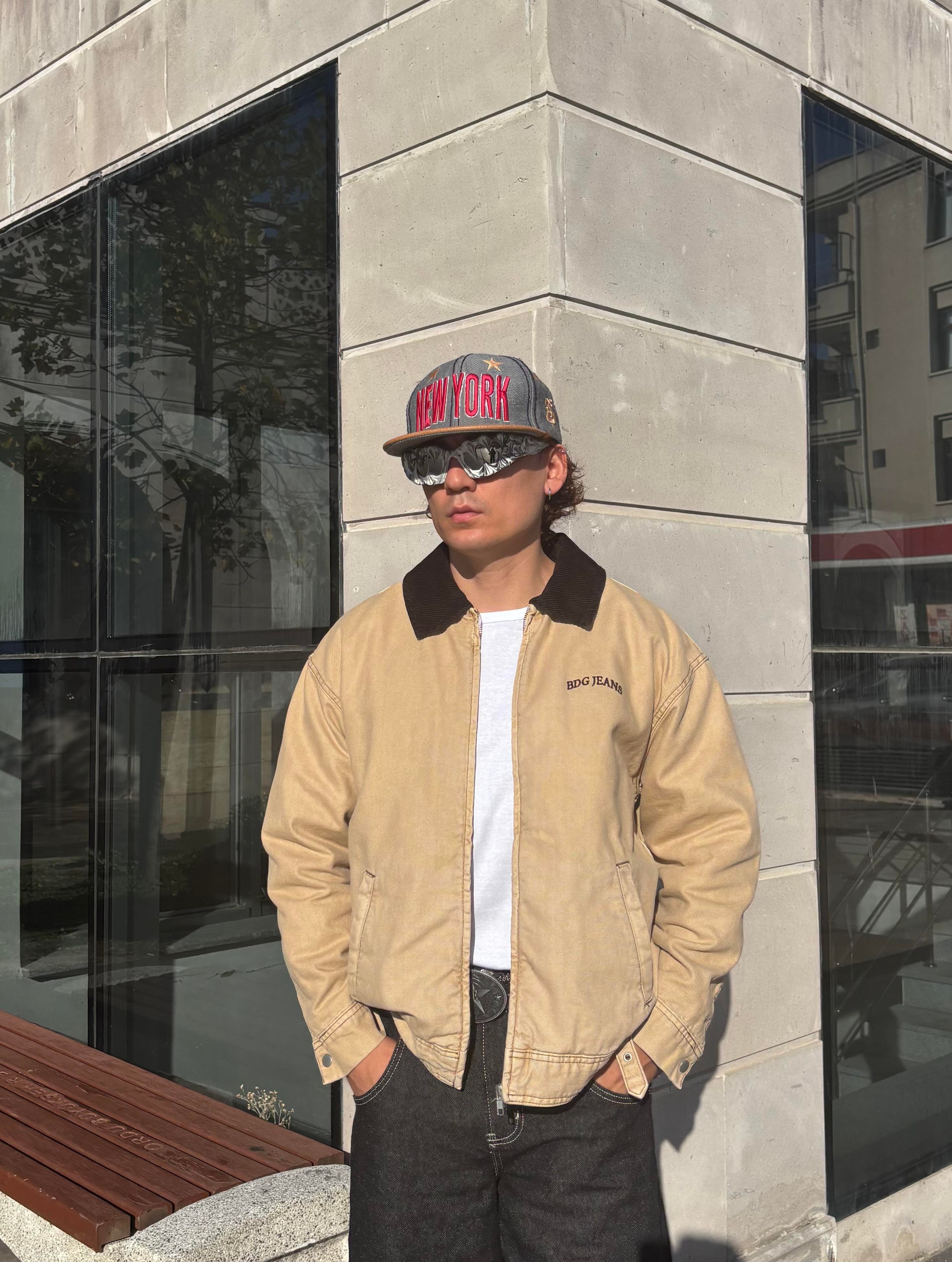 Premium Camel Dex Detroit Borg-Lined Workwear Jacket