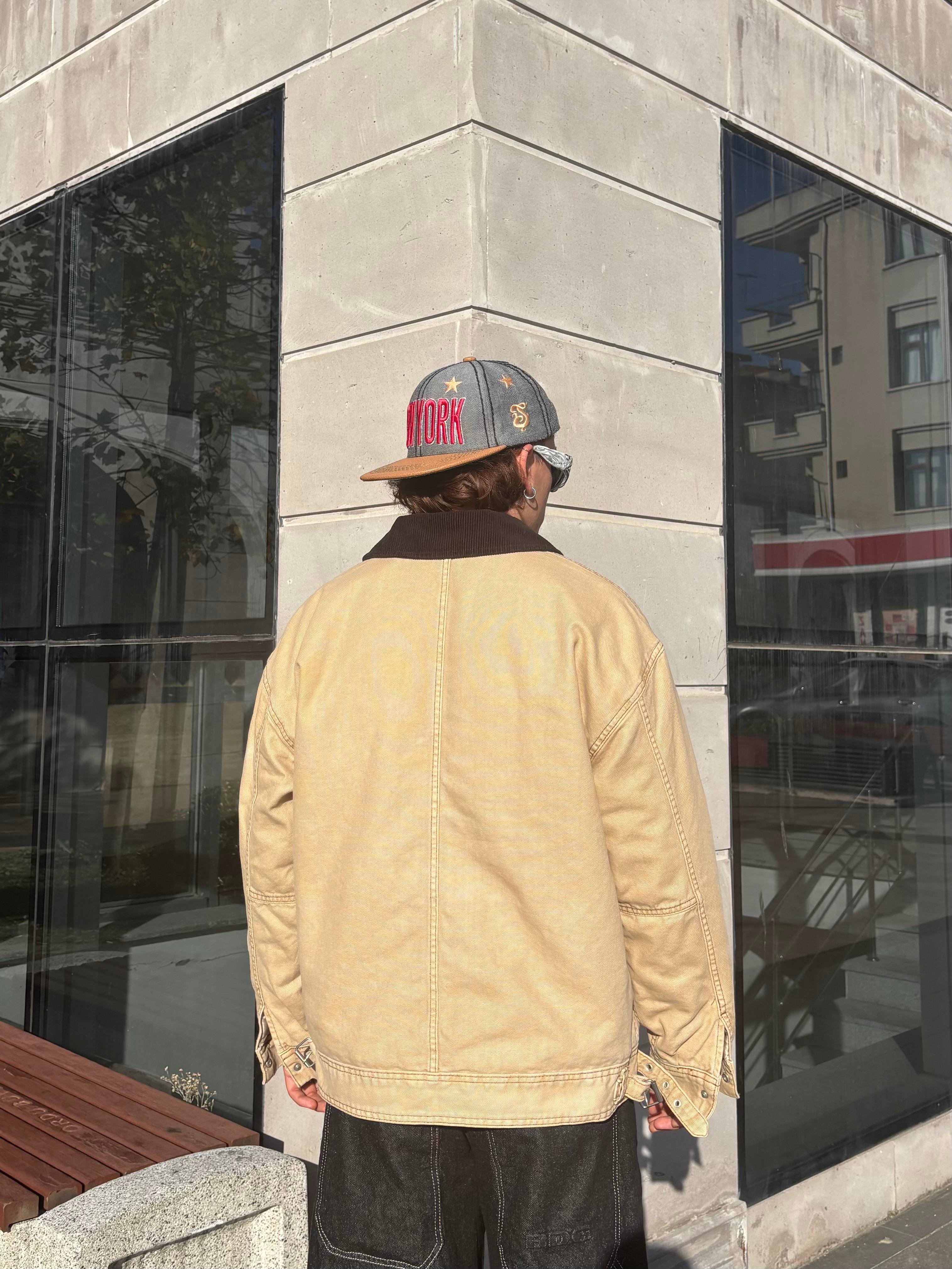 Premium Camel Dex Detroit Borg-Lined Workwear Jacket