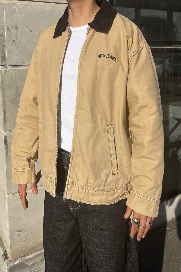 Premium Camel Dex Detroit Borg-Lined Workwear Jacket