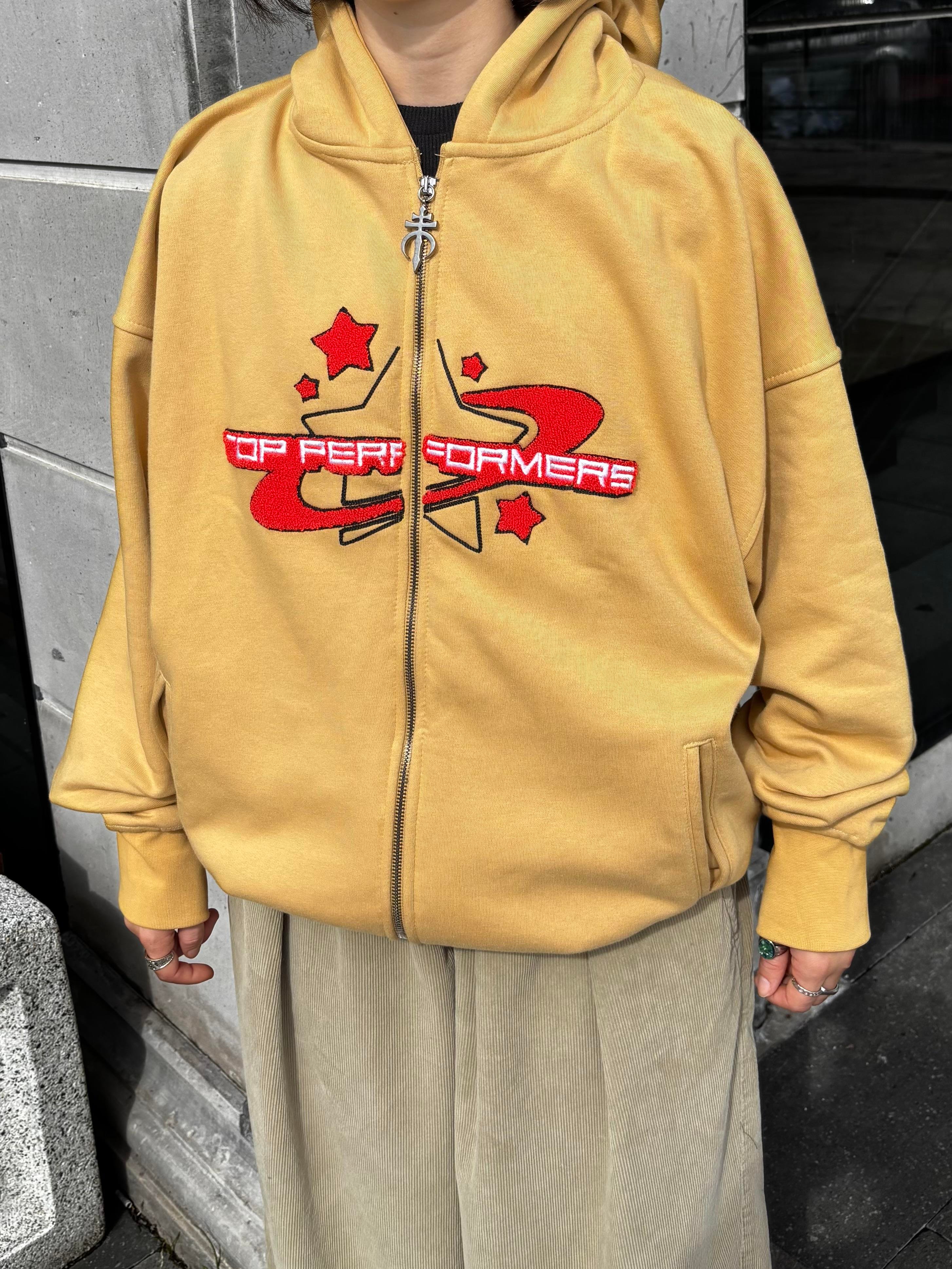 Premium Camel TP Nakışlı Zipper Oversized Hoodie