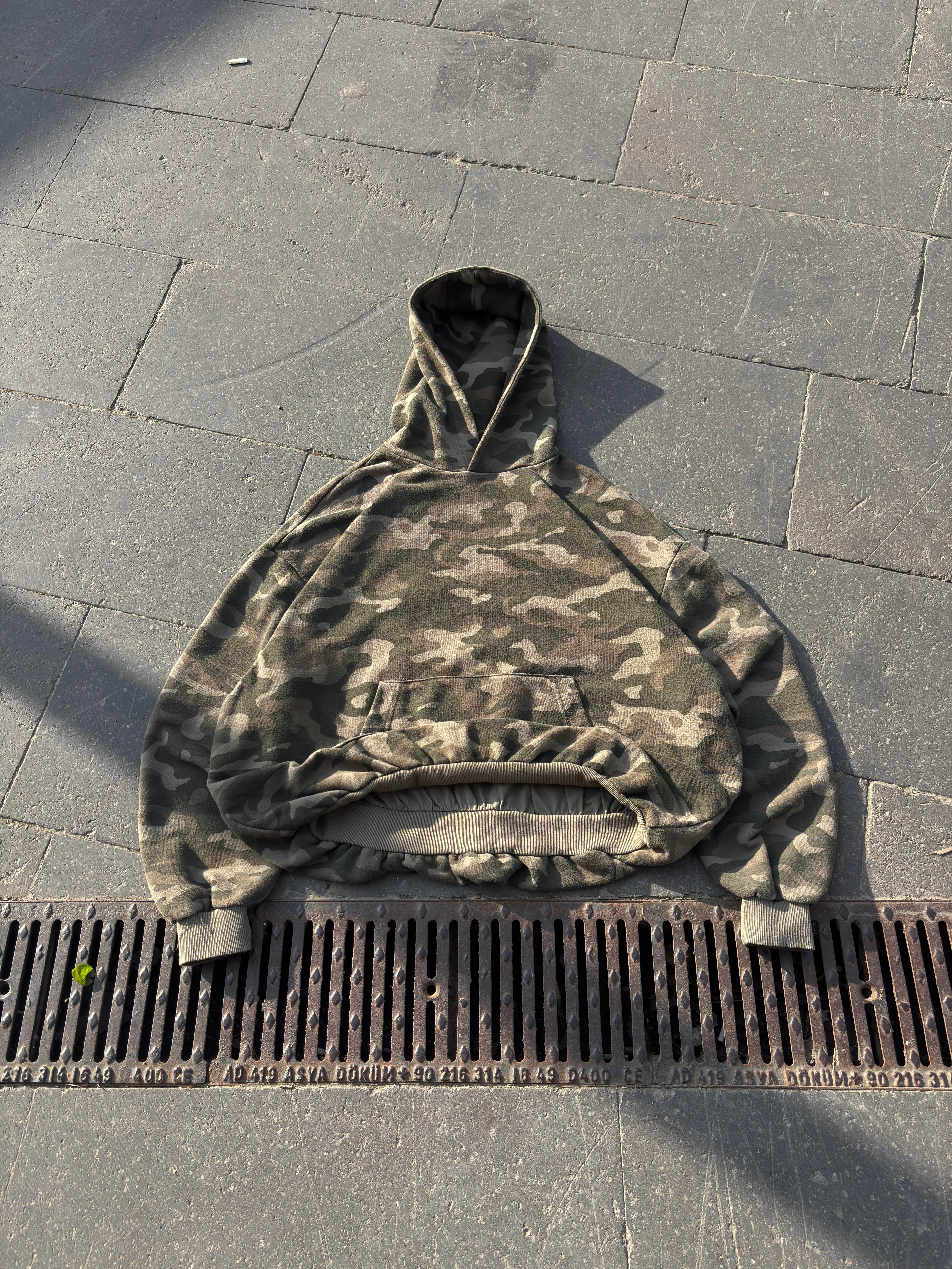 Premium Camouflage Boxy Fit Kapüşonlu Sweatshirt
