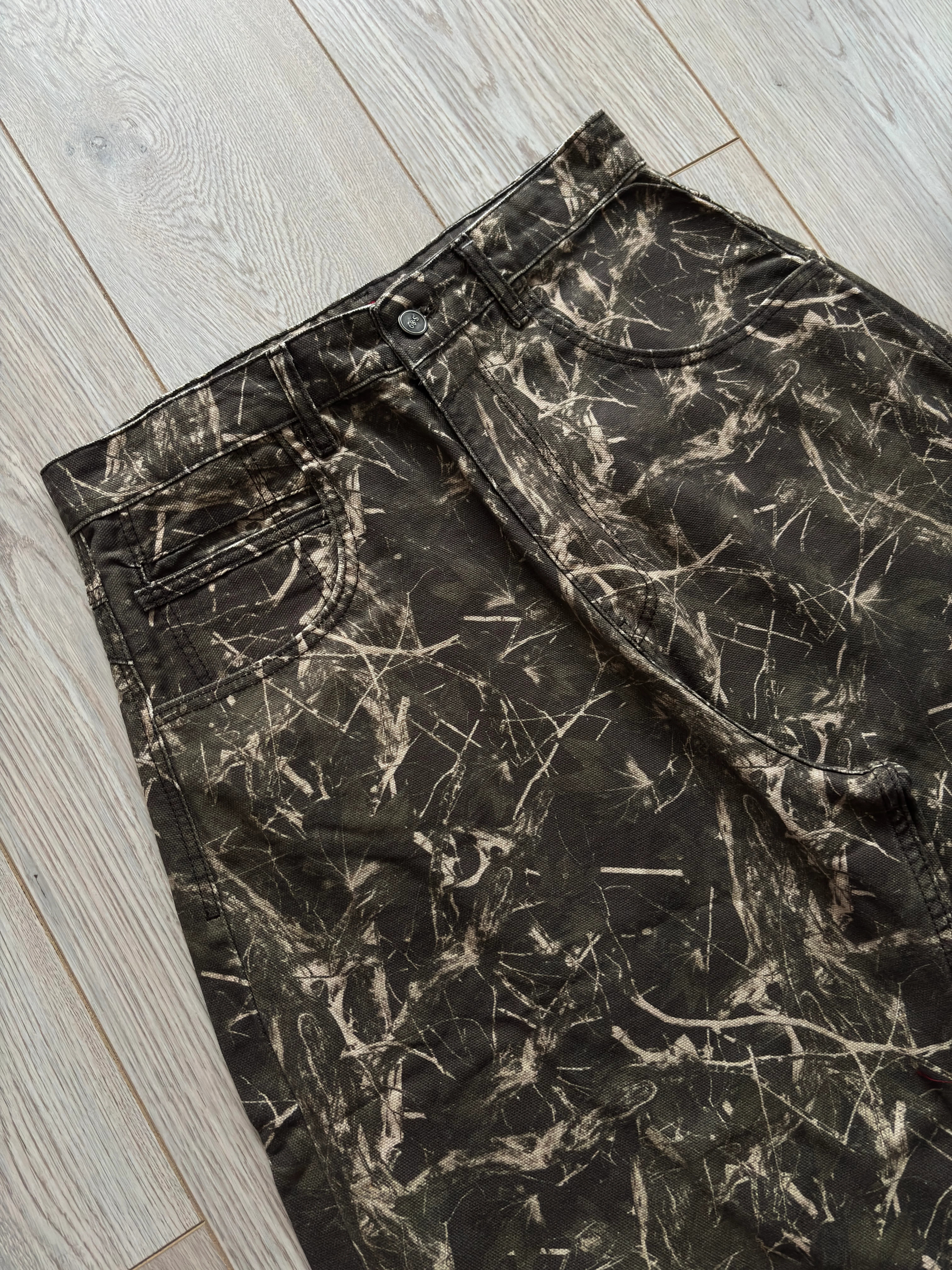 Premium Camouflage Buckle Back Ultra Baggy Jeans