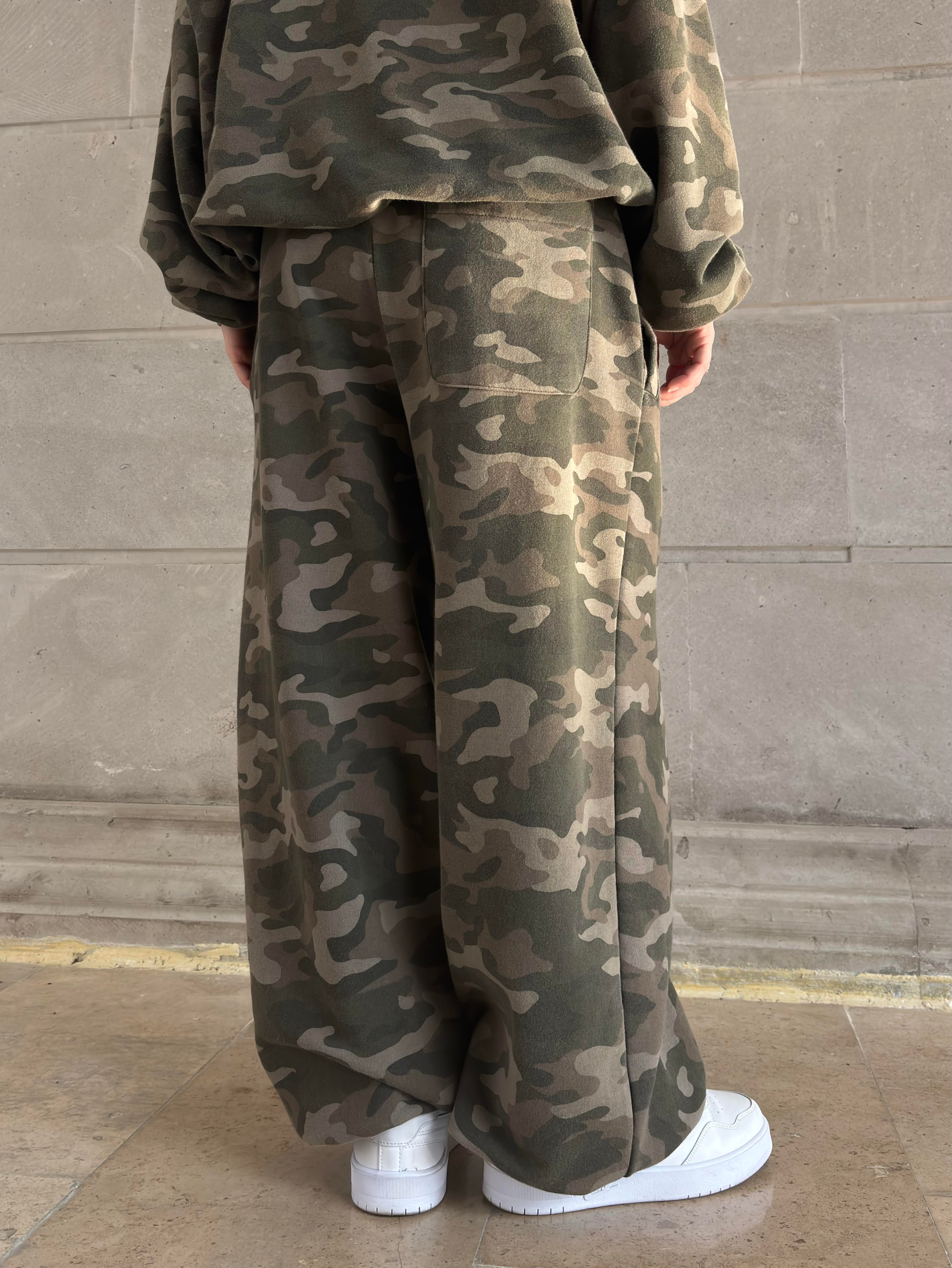 Premium Camouflage Paça Lastikli Oversize Esofman Altı