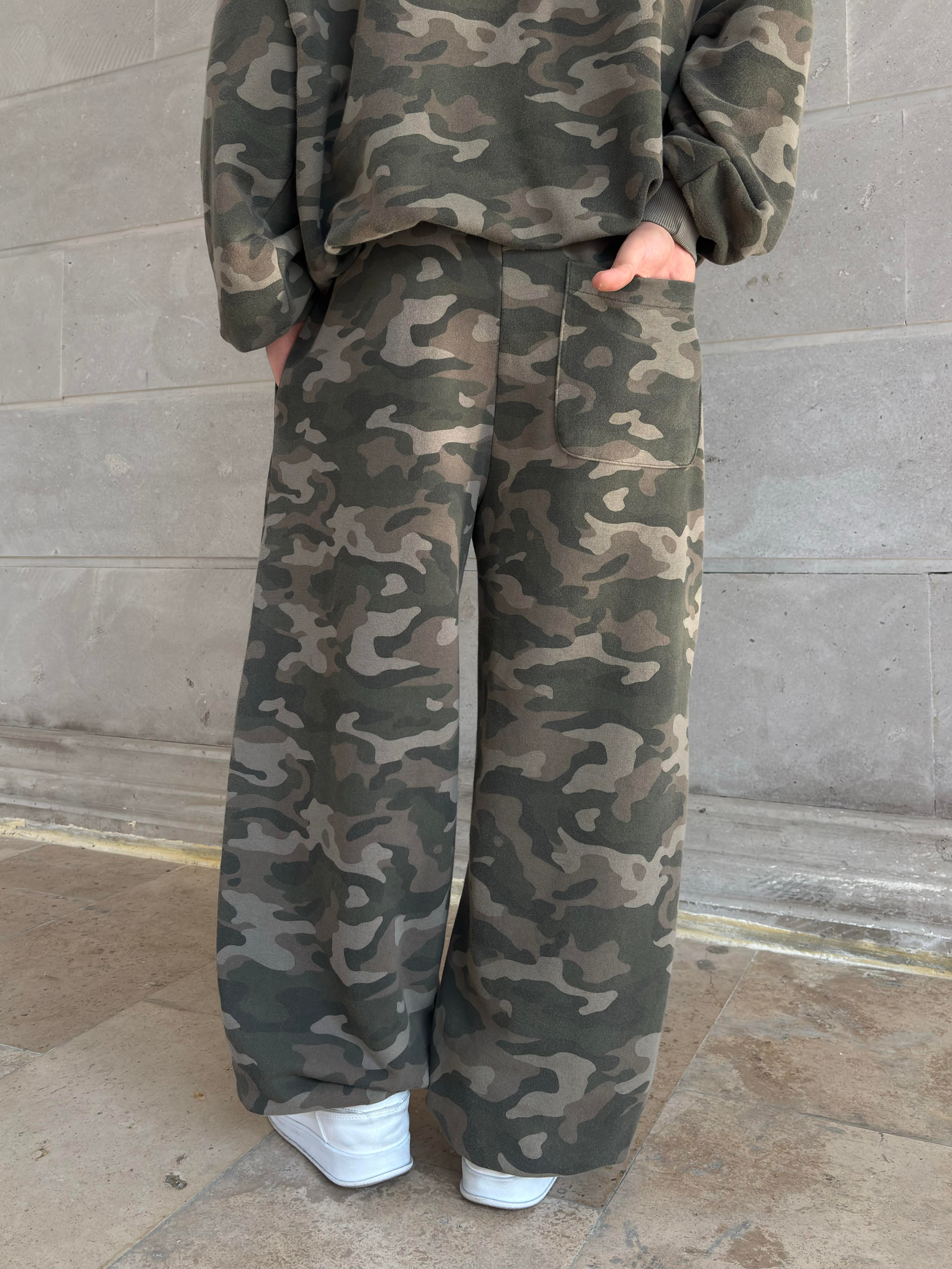 Premium Camouflage Paça Lastikli Oversize Esofman Altı