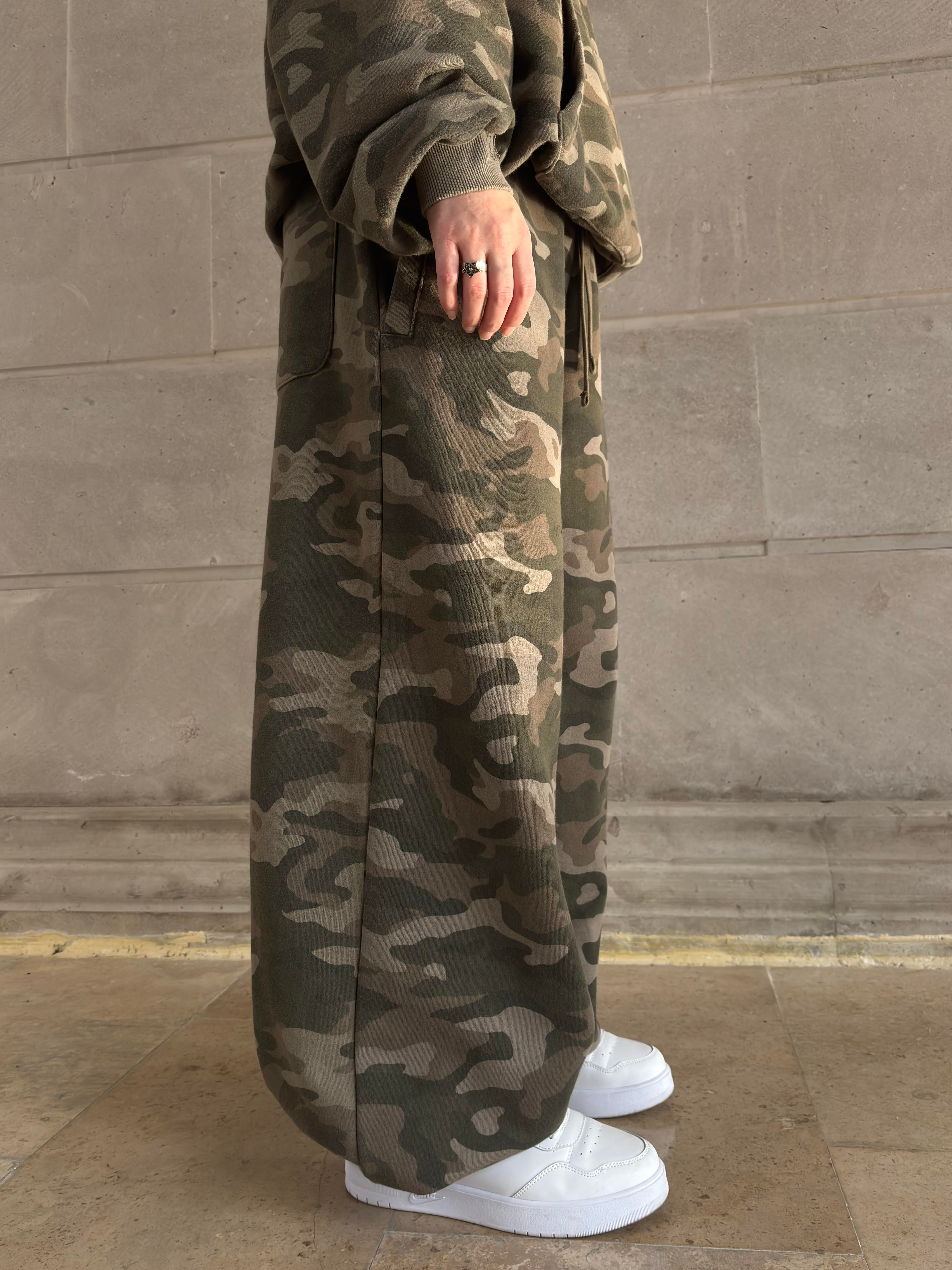 Premium Camouflage Paça Lastikli Oversize Esofman Altı