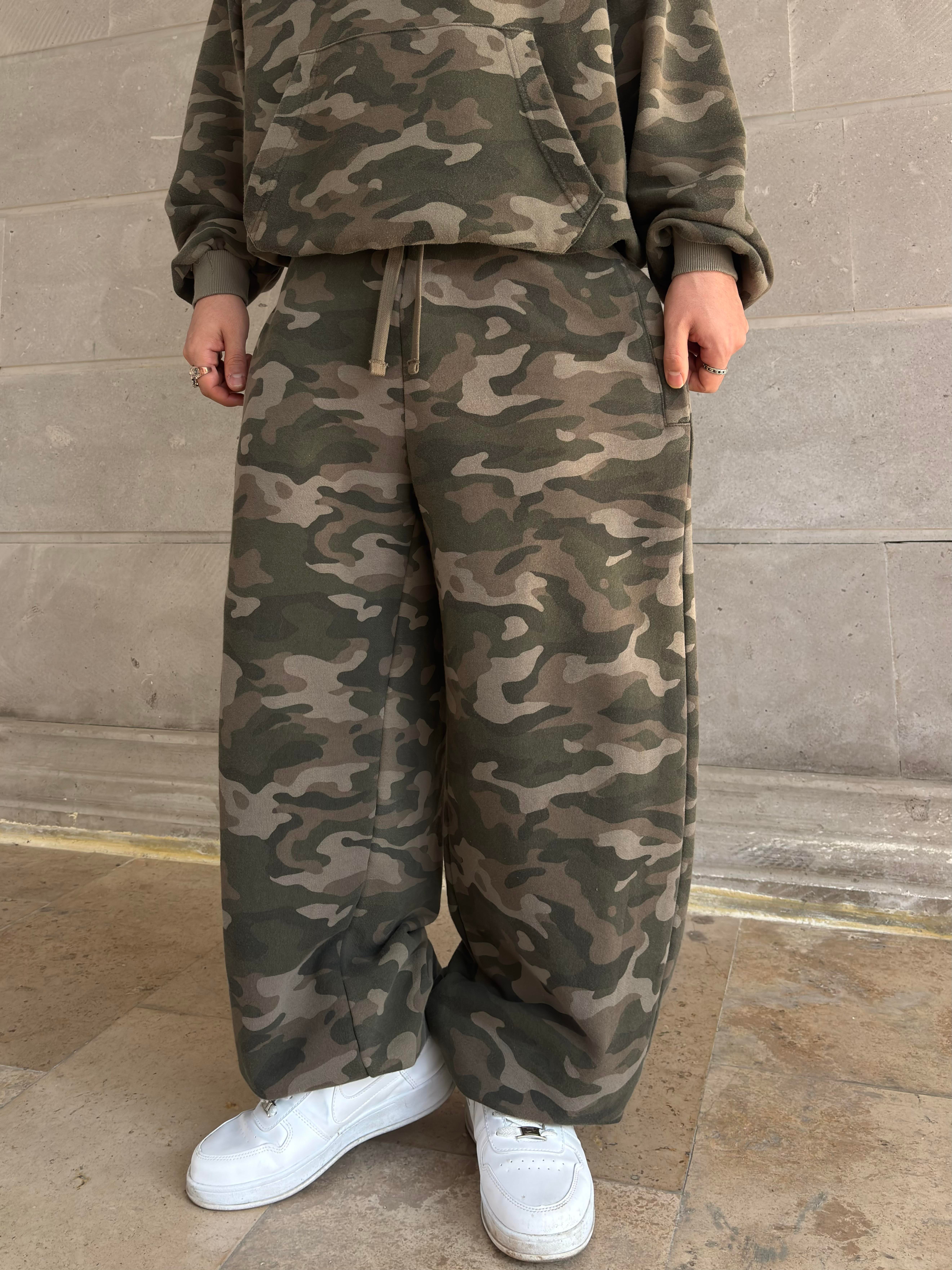 Premium Camouflage Paça Lastikli Oversize Esofman Altı