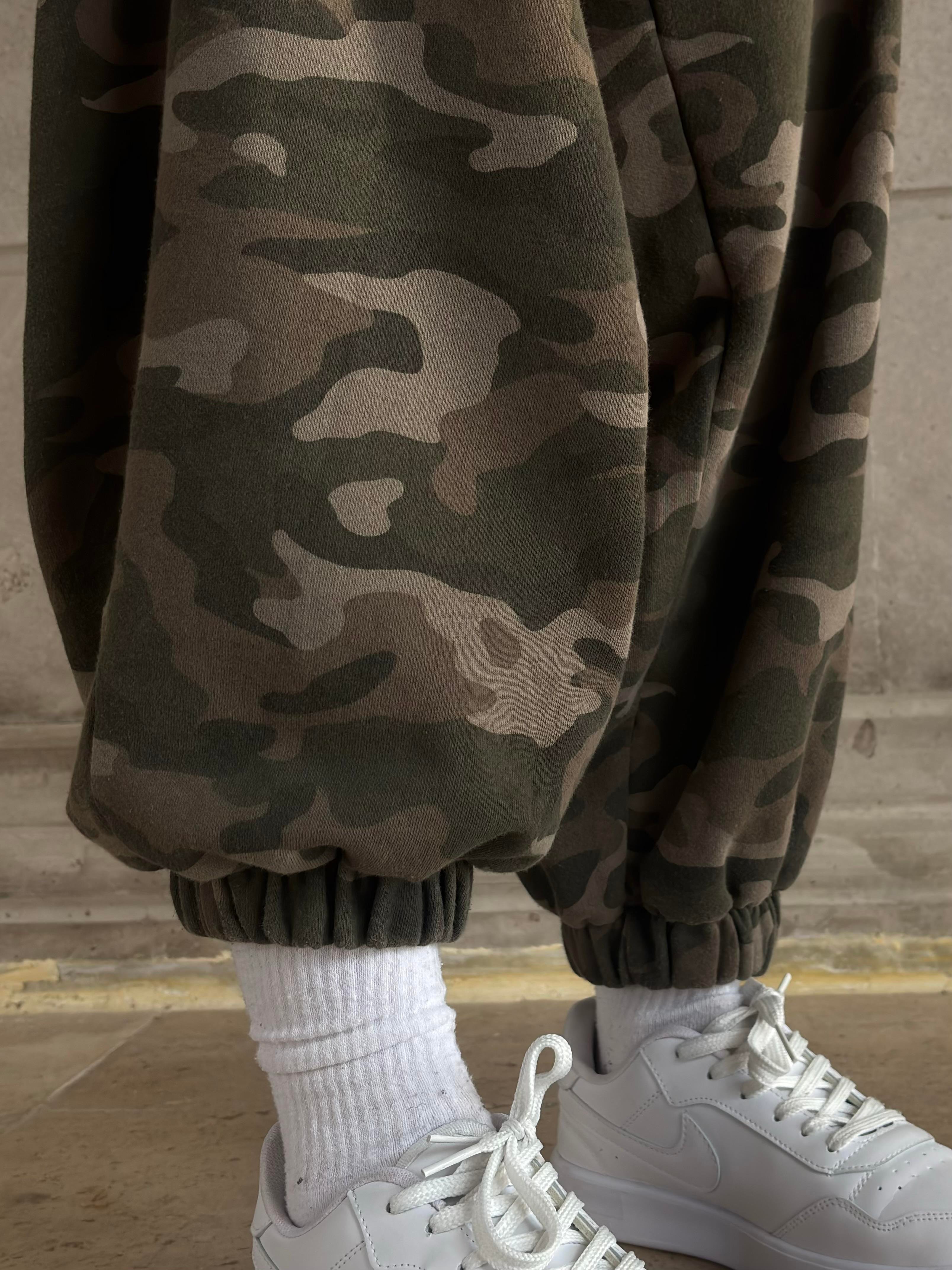 Premium Camouflage Paça Lastikli Oversize Esofman Altı