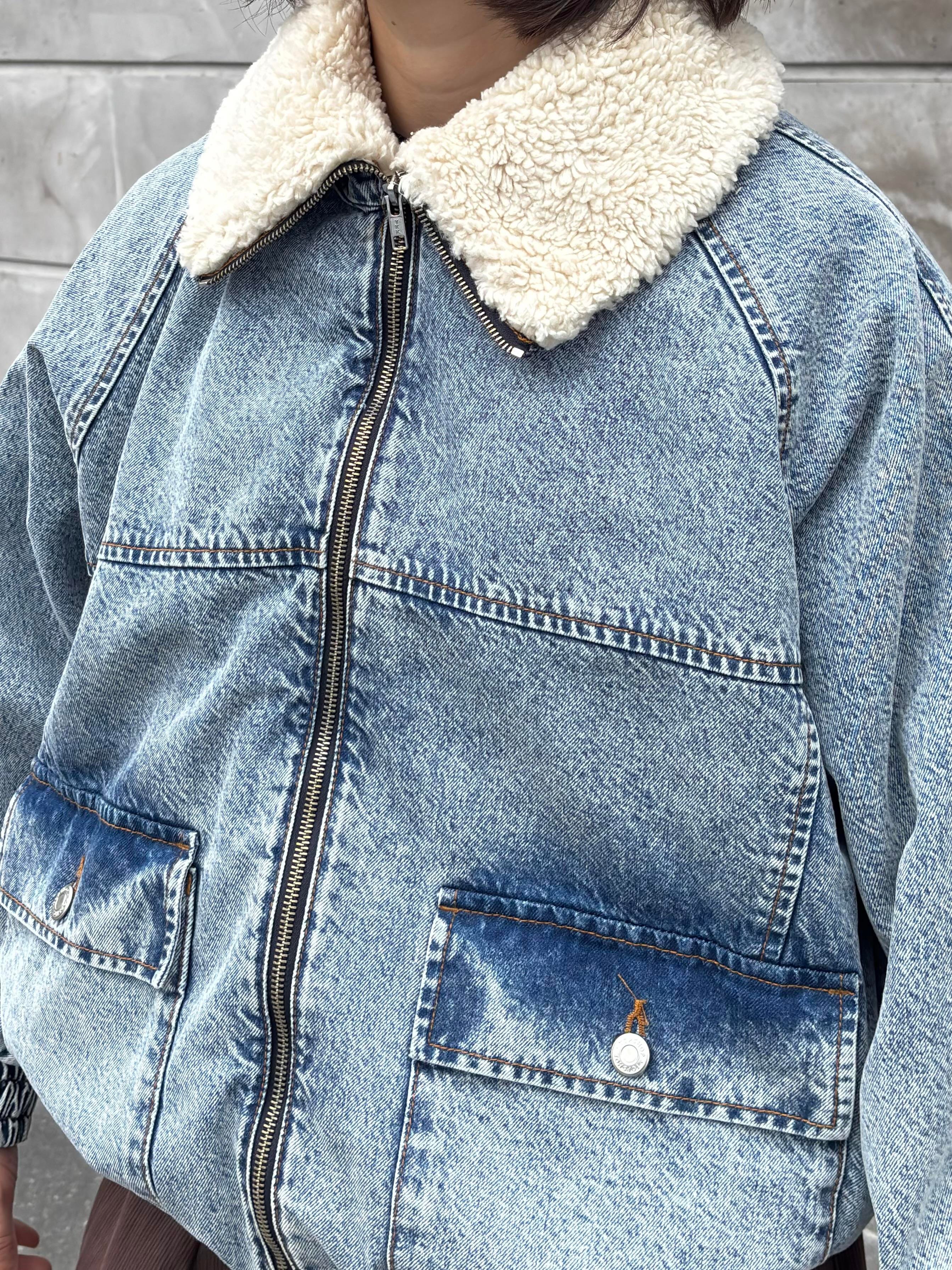 Premium Canvas Full-Zip Bomber Denim Jacket