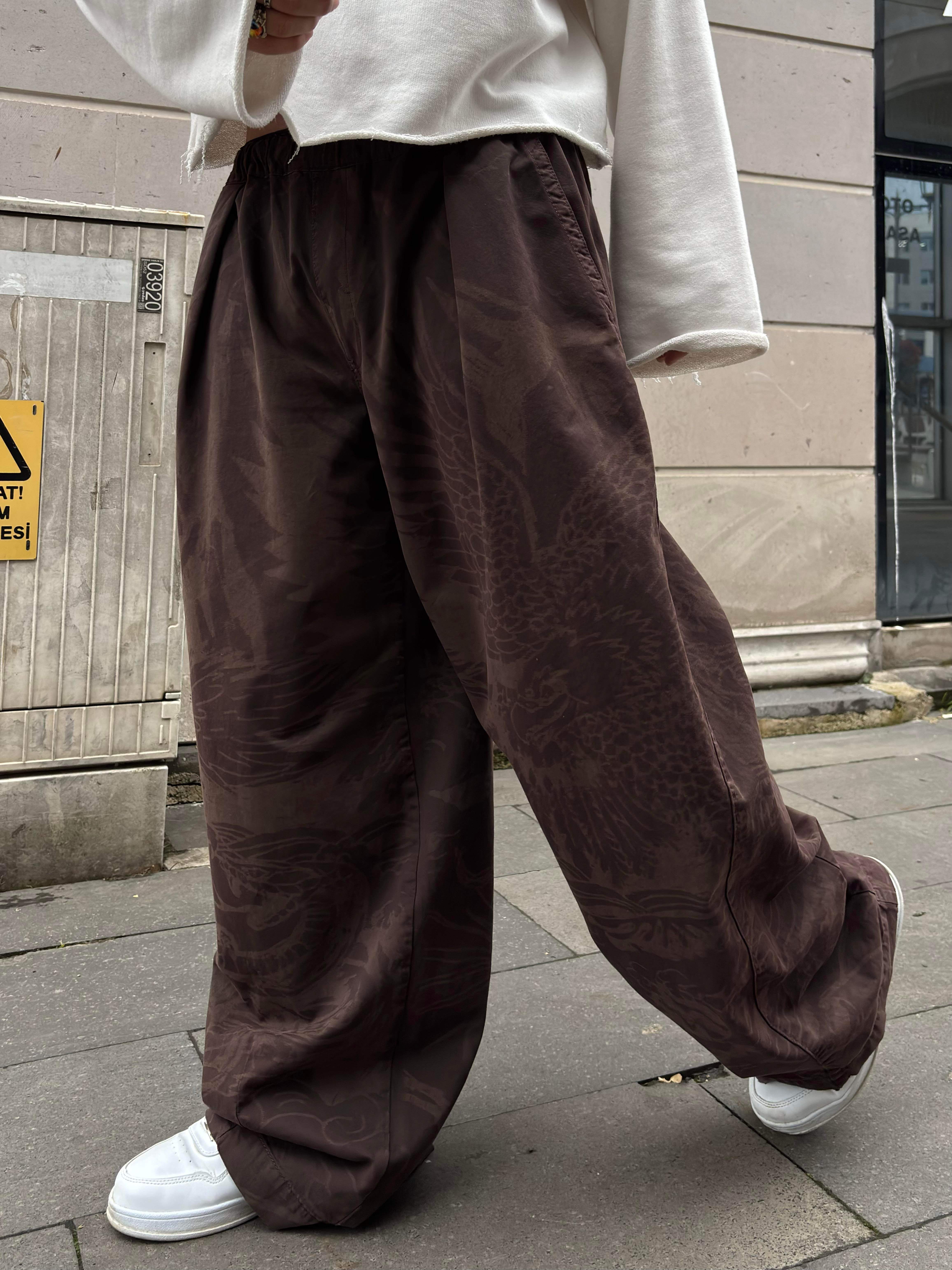 Premium  Chocolate Bobbi Eagle Cocoon Pants