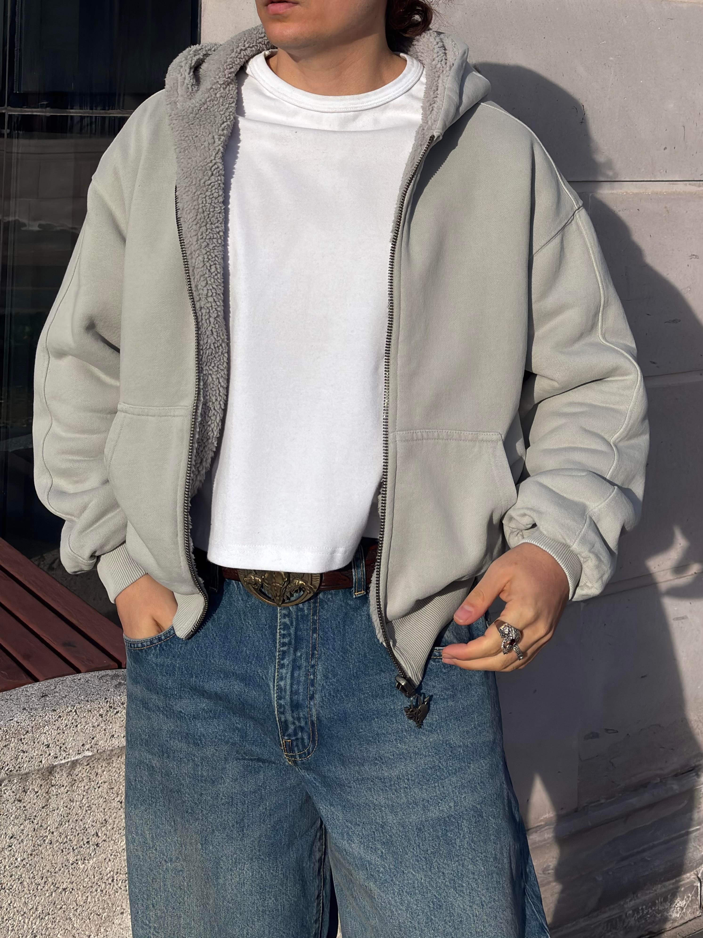 Premium Çift Taraflı Nakışlı Zip Hoodie