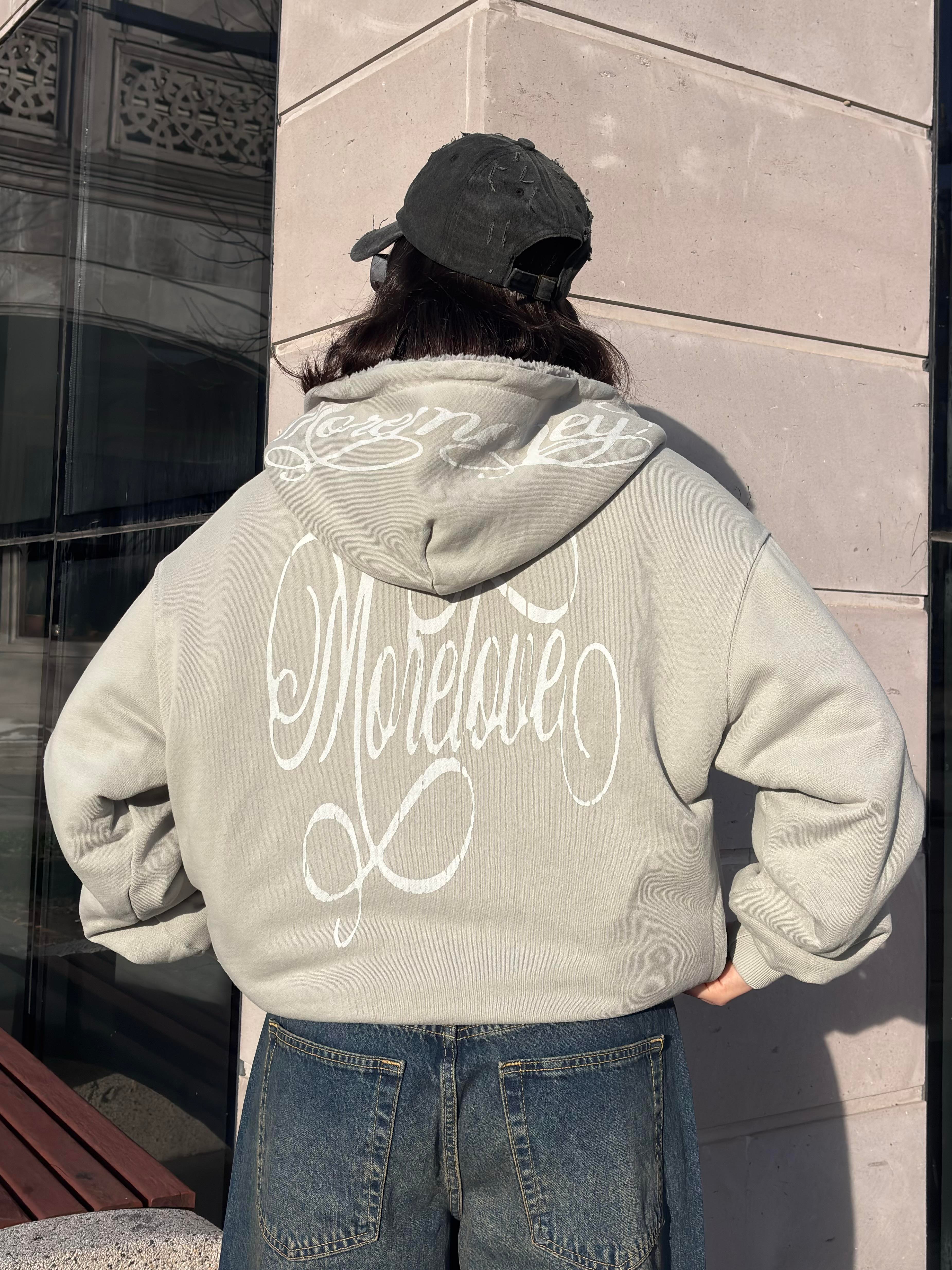 Premium Çift Taraflı Nakışlı Zip Hoodie